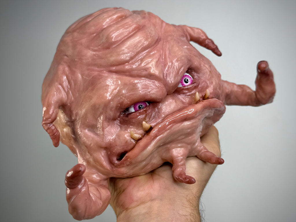 Krang-Inspired Brain Creature – Grotesque Monster Sculpture – Weird Handmade Polymer Clay Oddi