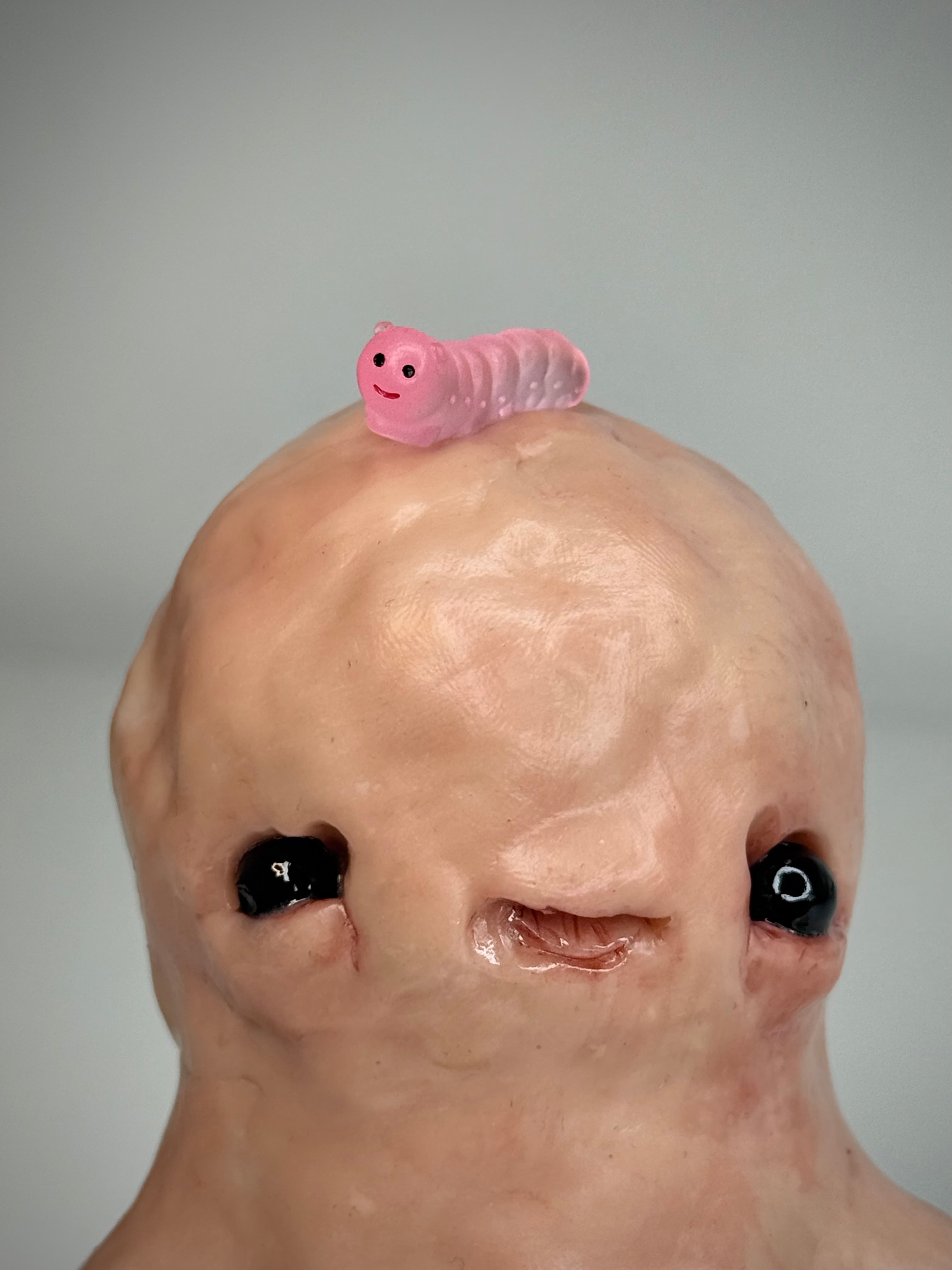 Worm Friends Disturbie – Grotesque Creature Sculpture – Weird Handmade Polymer Clay Oddity￼