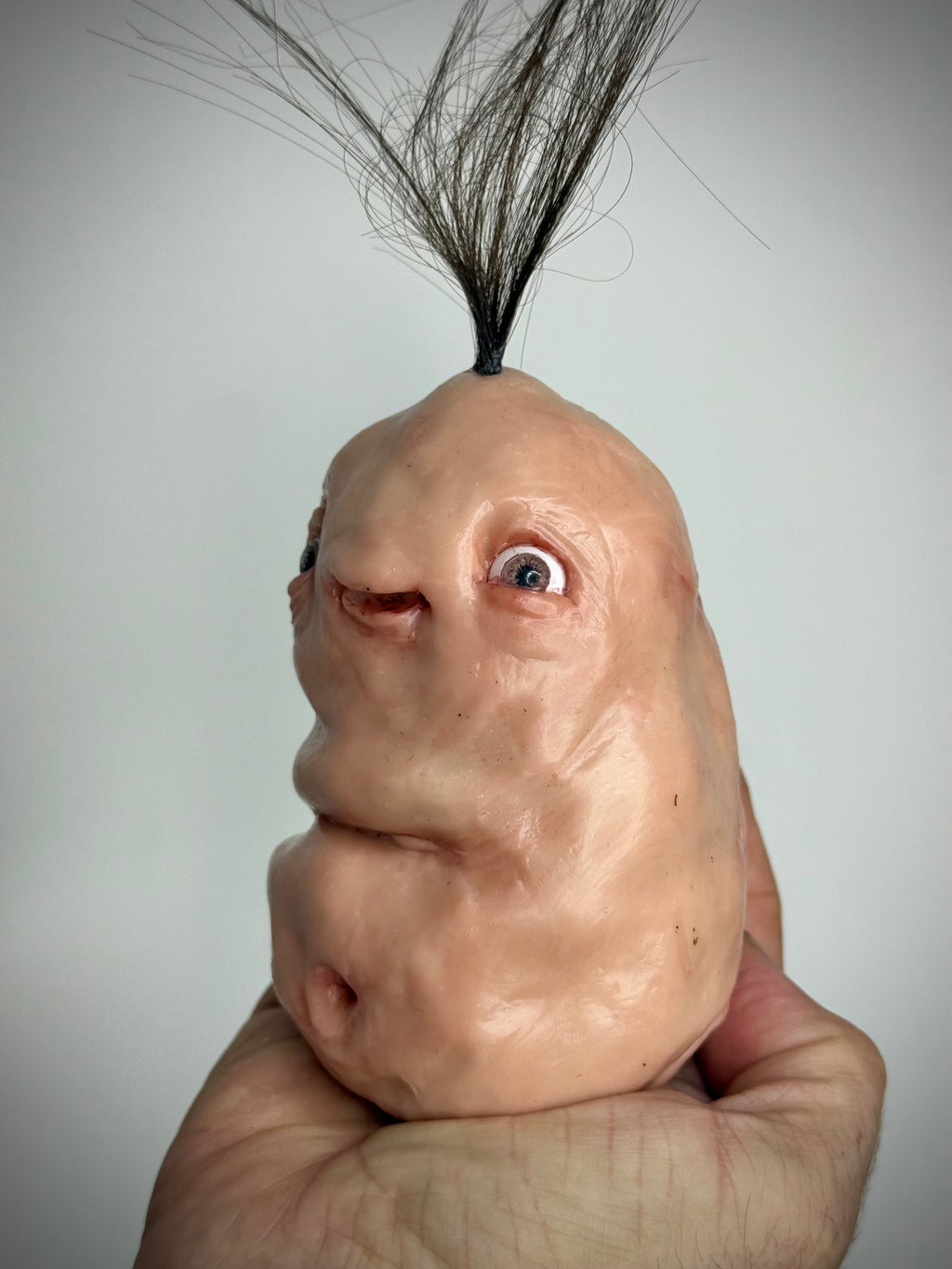 Tufty – Handmade Polymer Clay Creature Sculpture – Weird Oddity Art