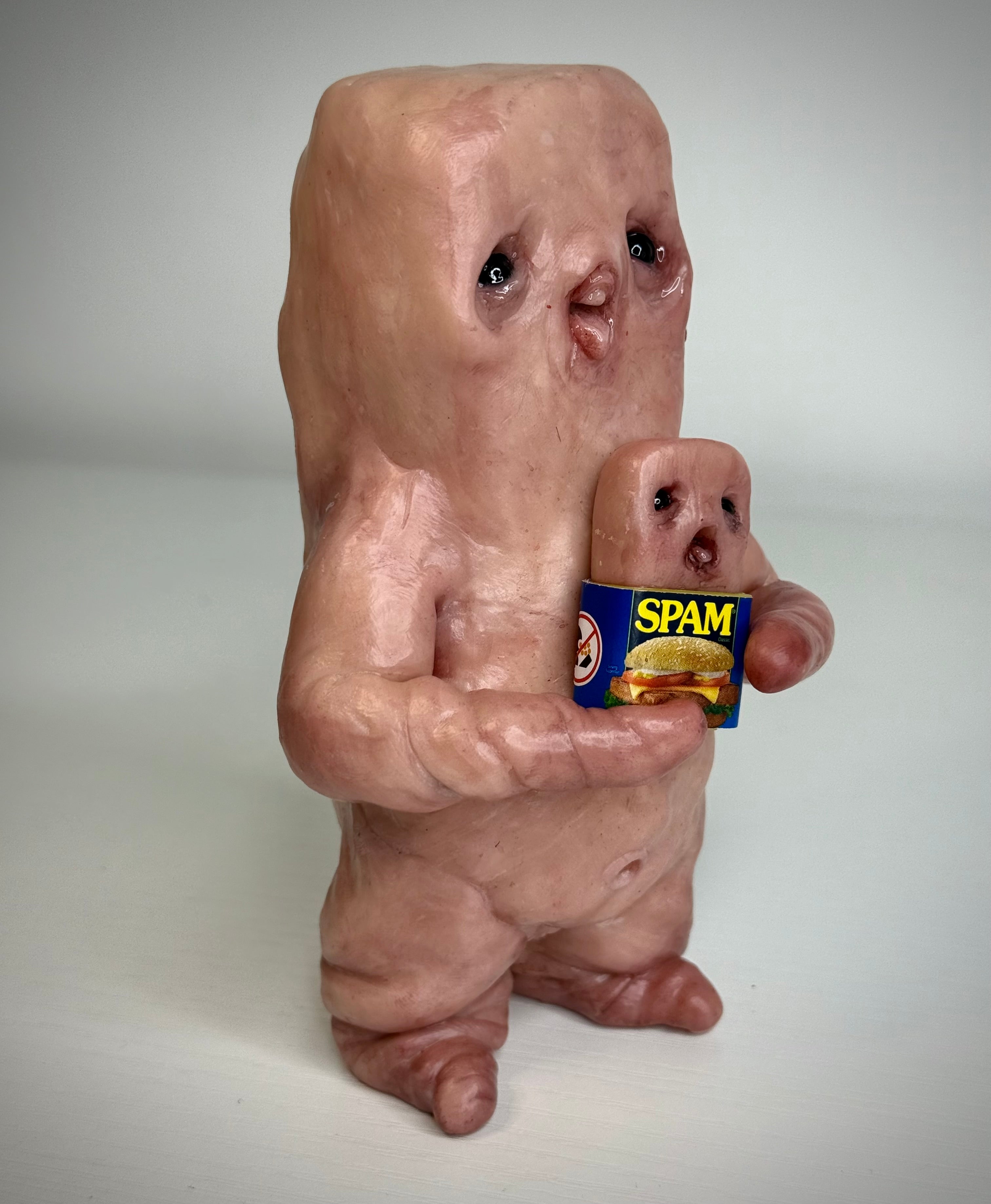 Spam Disturbie – Grotesque Creature Sculpture – Weird Handmade Polymer Clay Oddity