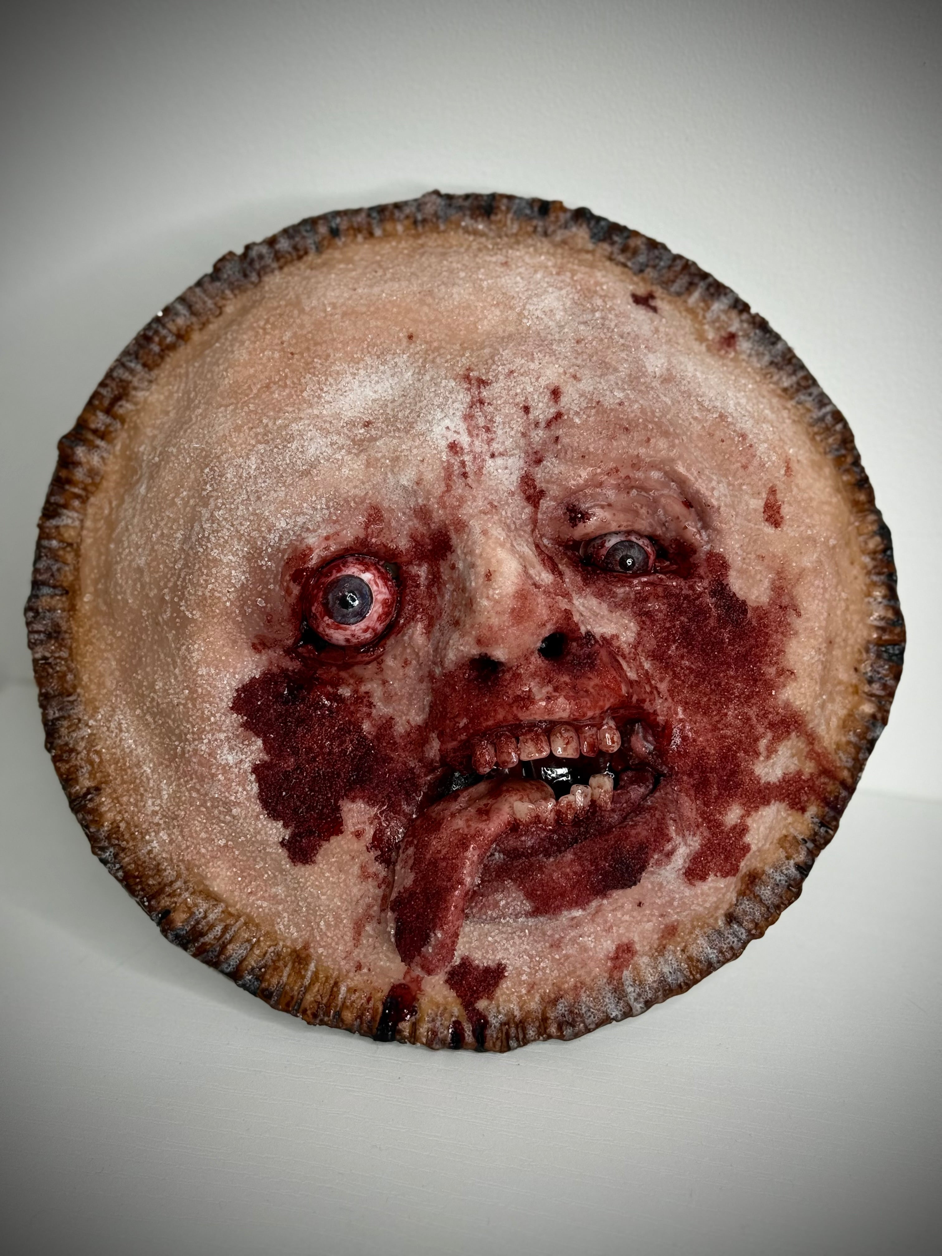 Horror Pie – Handmade Polymer Clay Horror Sculpture – Creepy Art Collectible