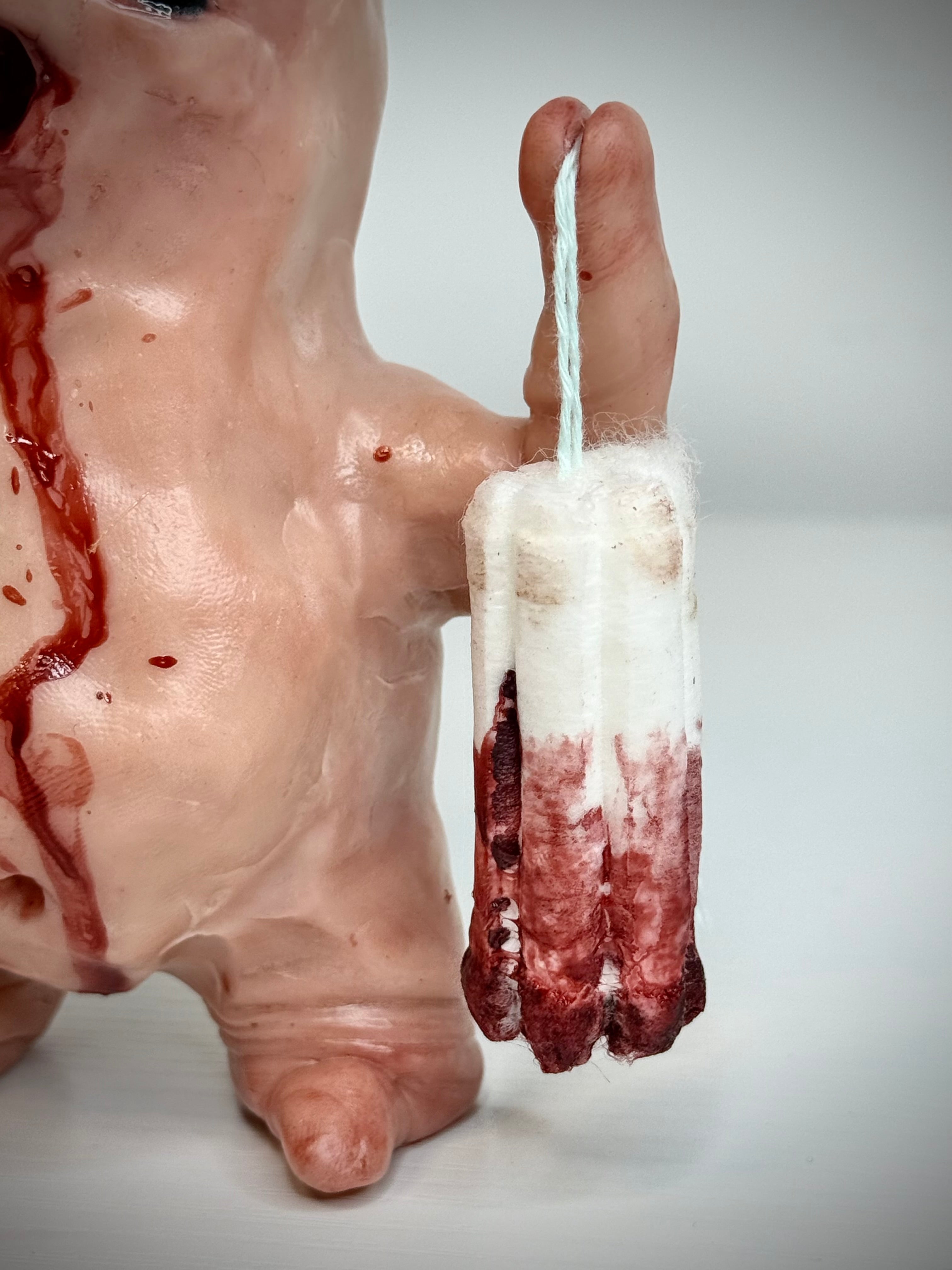 Tastes Like Pennies Disturbie – Grotesque Creature Sculpture – Weird Handmade Polymer Clay Oddity
