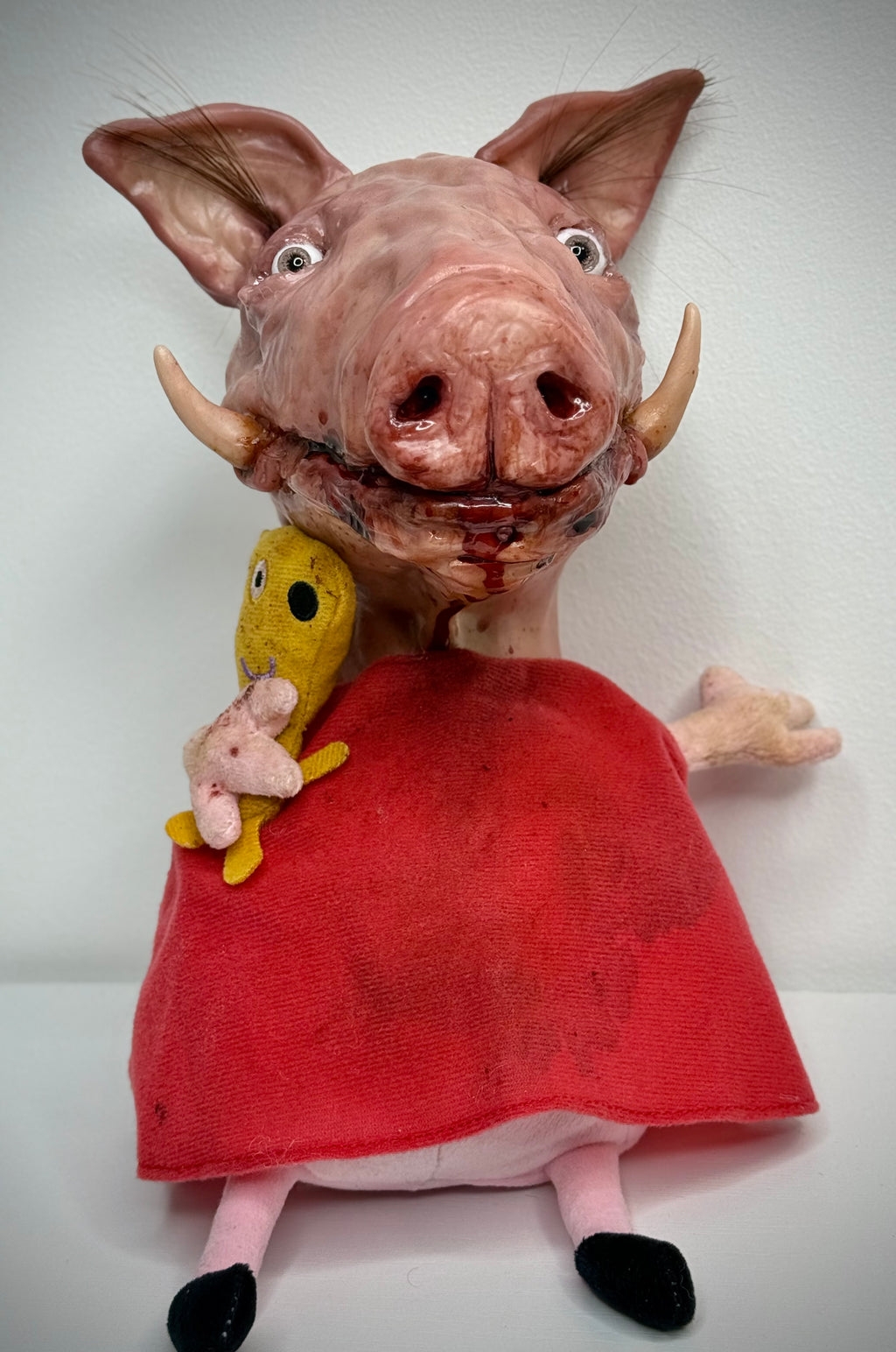 Mutant Pig Plush – Handmade Horror Sculpture