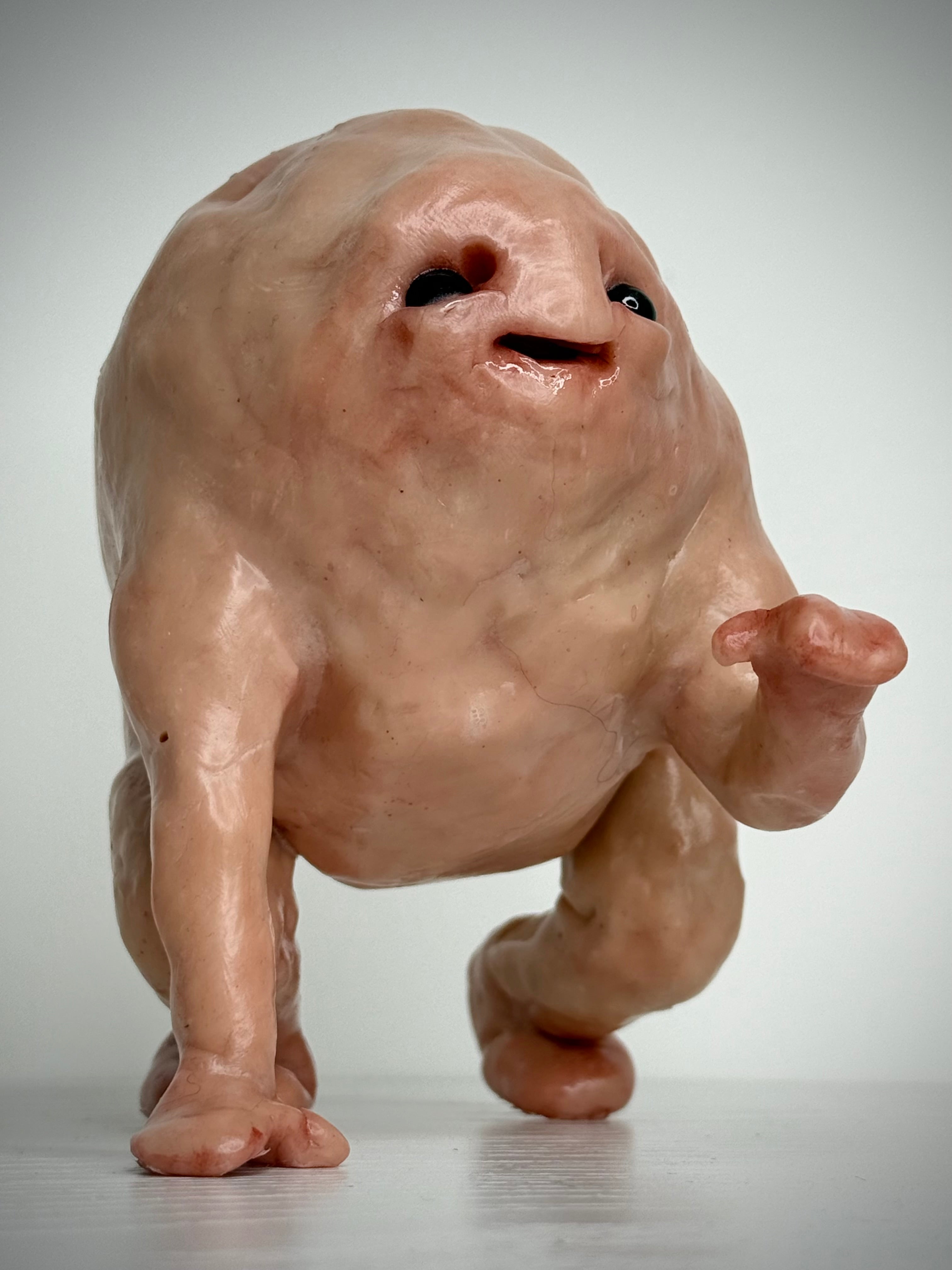 Hunchback Disturbie – Handmade Polymer Clay Creature Sculpture – Creepy Cute Art Collectible