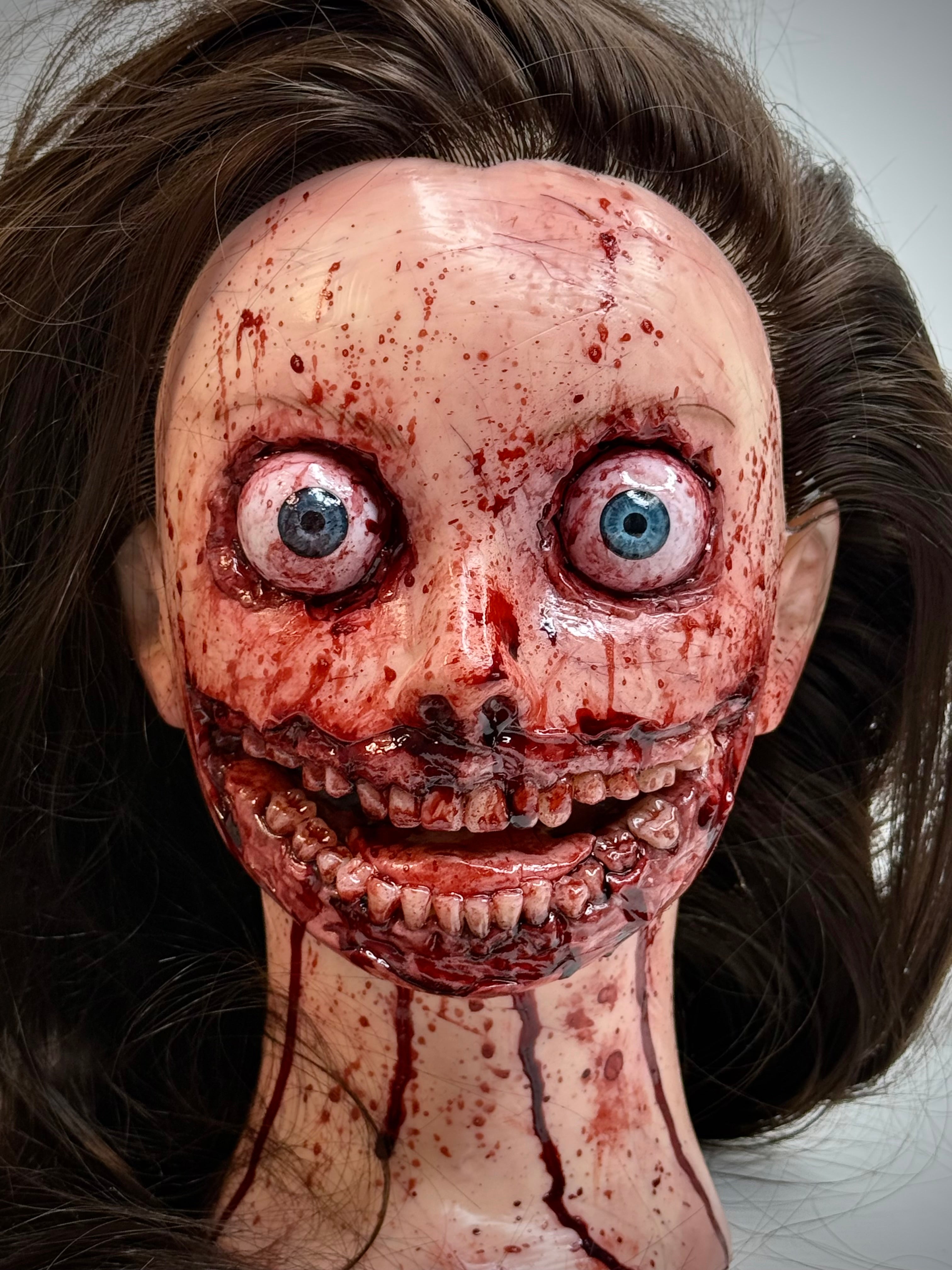 Modified Mannequin Head – Horror Sculpture – Weird Handmade Polymer Clay Oddity