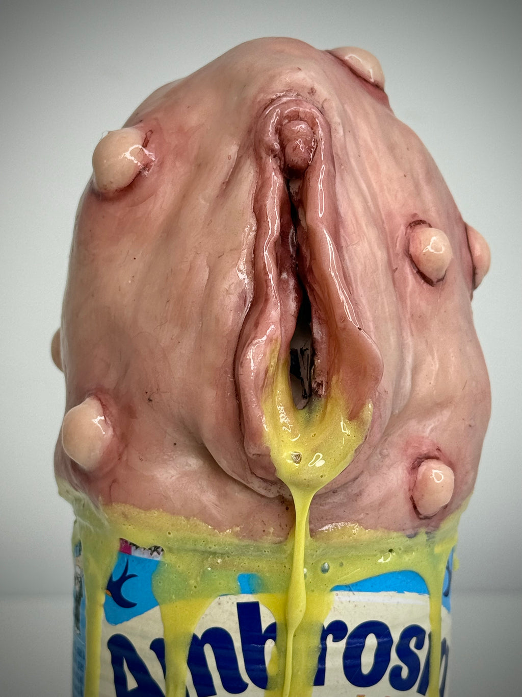 Creamy Custard – Grotesque Custard Can Sculpture – Weird Handmade Polymer Clay Oddity
