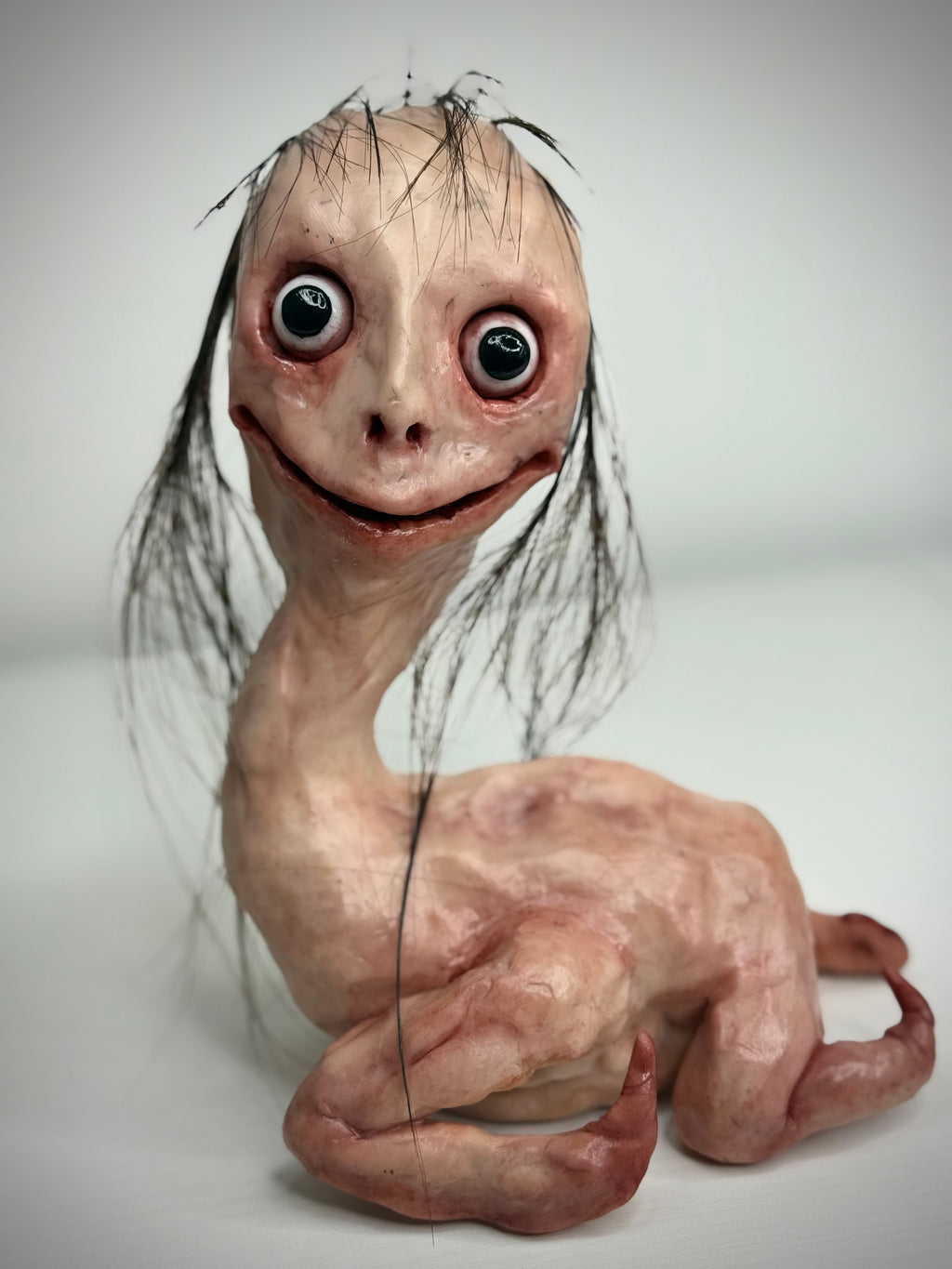 Momo Inspired Bird Creature Sculpture – Weird Handmade Polymer Clay Oddity