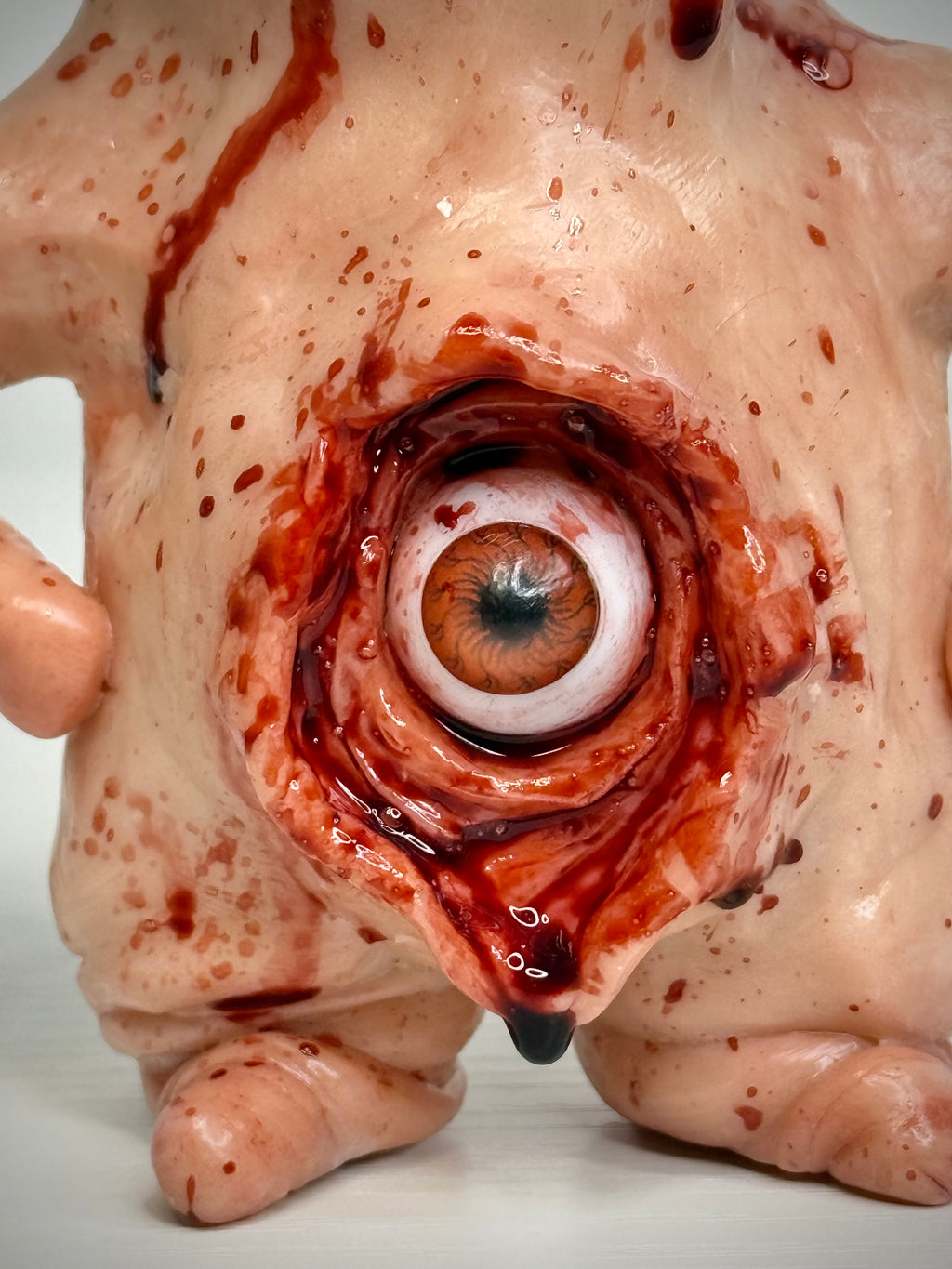 All Seeing Disturbie – Grotesque Eyeball Creature Sculpture – Weird Handmade Polymer Clay Oddity