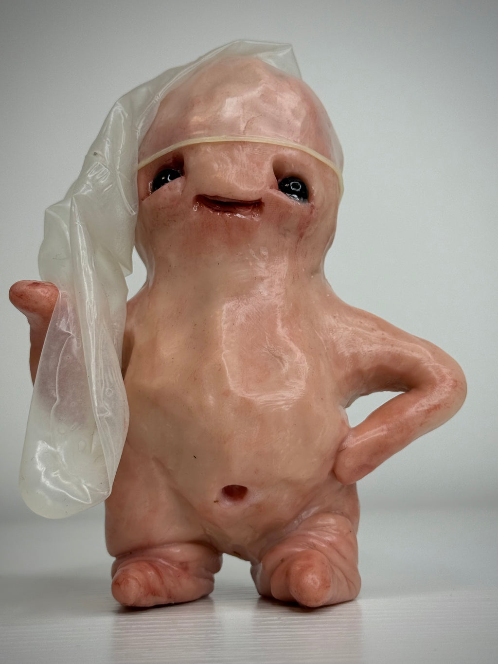 New Hat Disturbie – Grotesque Creature Sculpture – Weird Handmade Polymer Clay Oddity