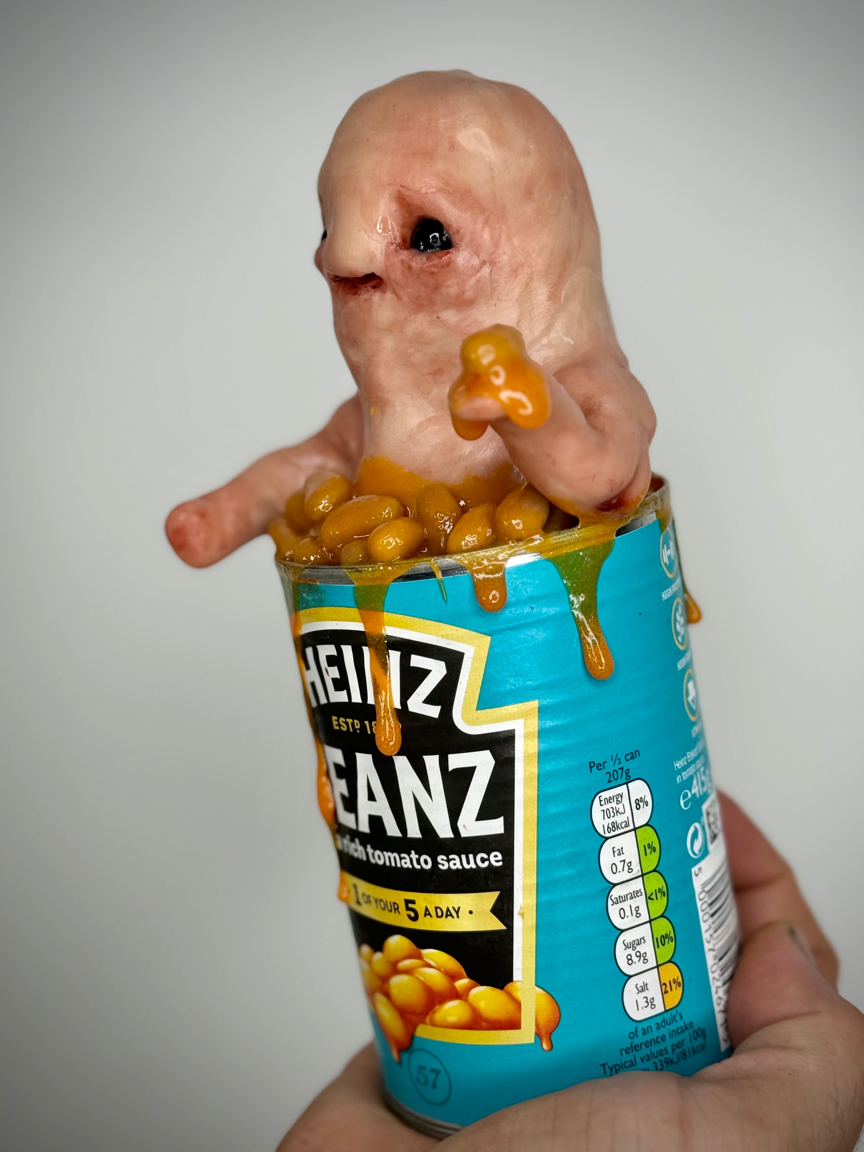 Bathing Beanz Disturbie – Bean Bath Creature Sculpture – Weird Handmade Polymer Clay Oddity