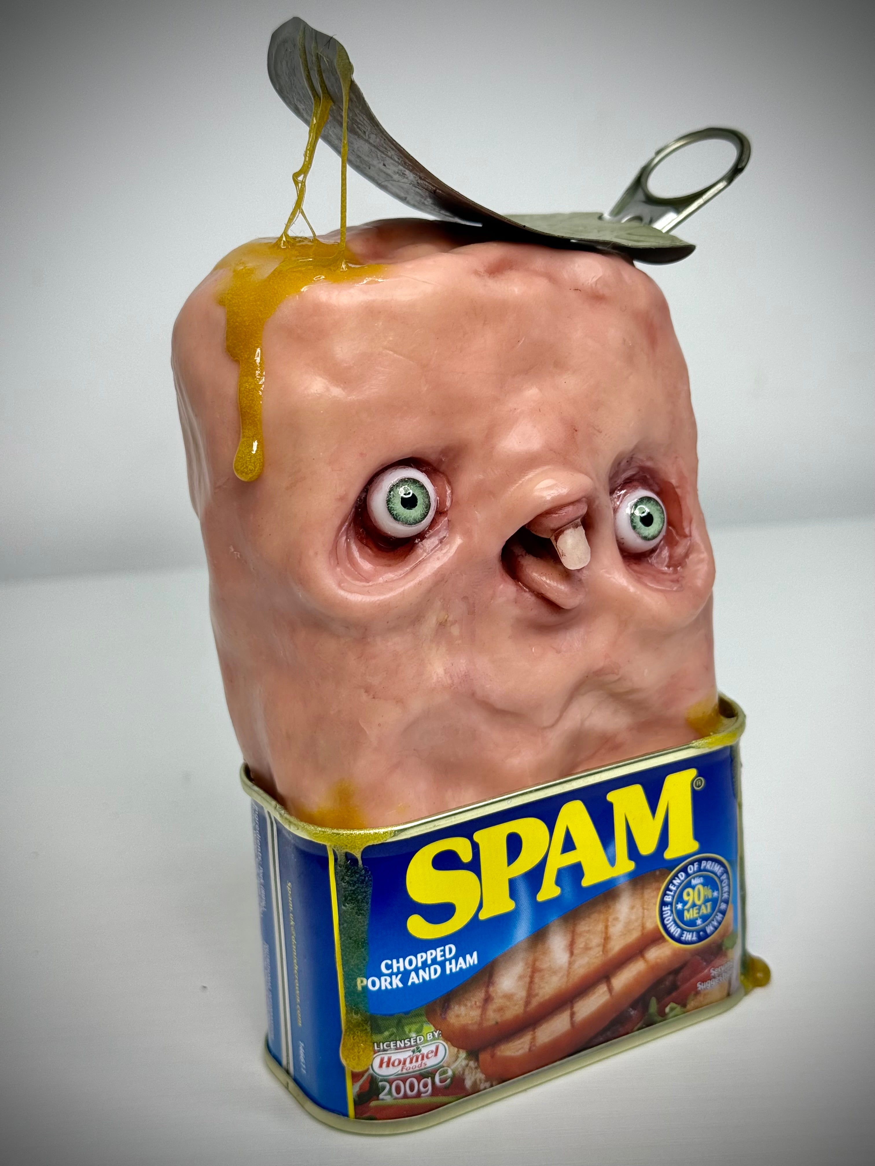 Sentient Spam – Creepy Food Sculpture – Weird Handmade Polymer Clay Oddity