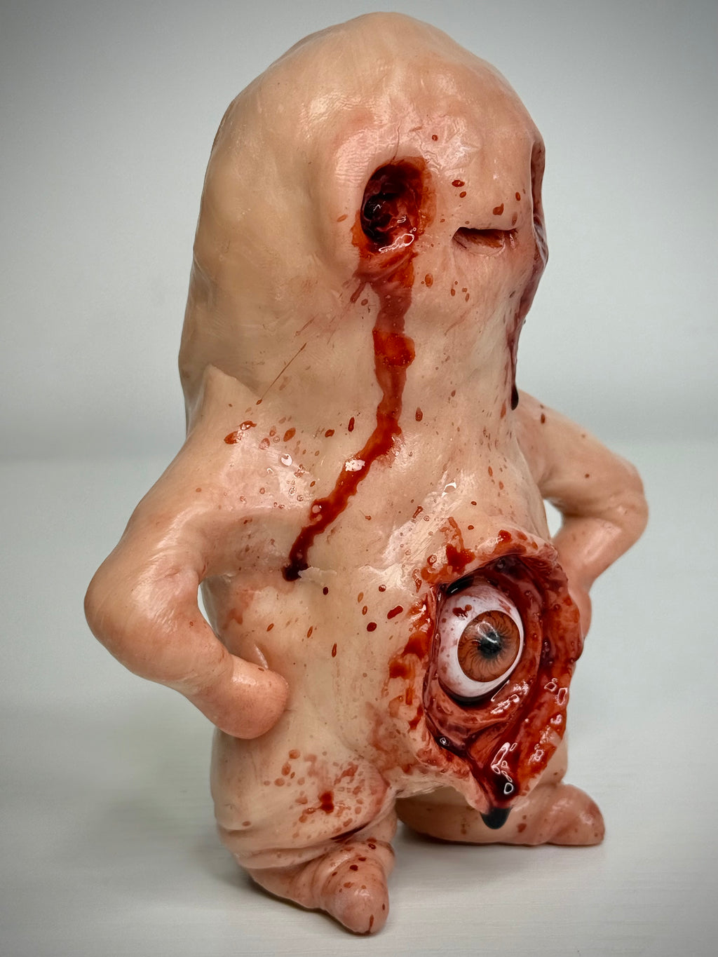 All Seeing Disturbie – Grotesque Eyeball Creature Sculpture – Weird Handmade Polymer Clay Oddity