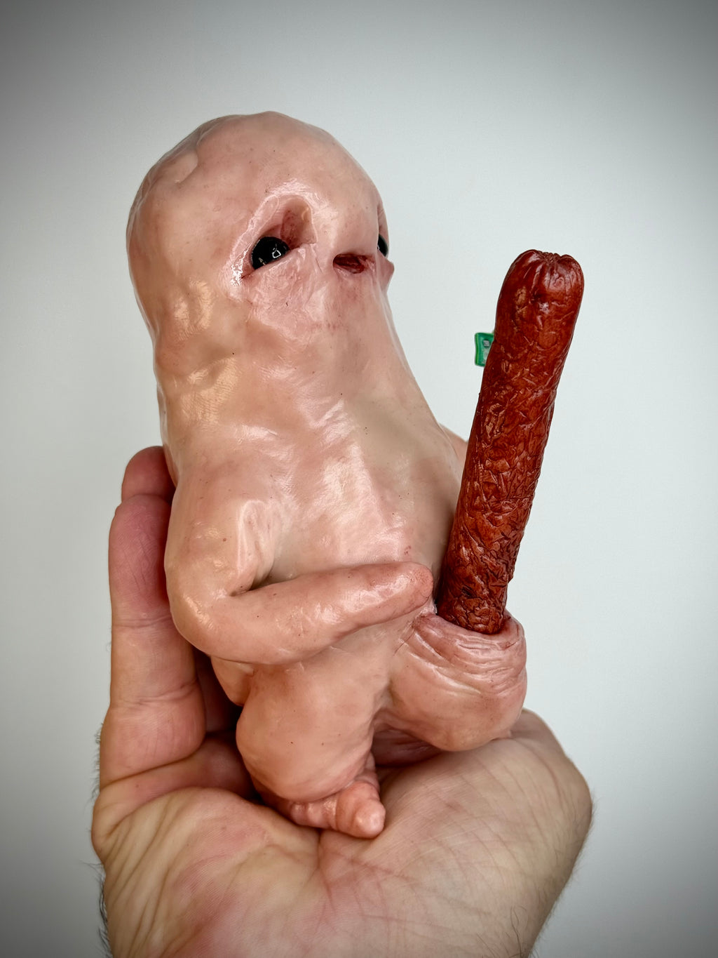 Pepperami Disturbie – Grotesque Creature Sculpture – Weird Handmade Polymer Clay Oddity