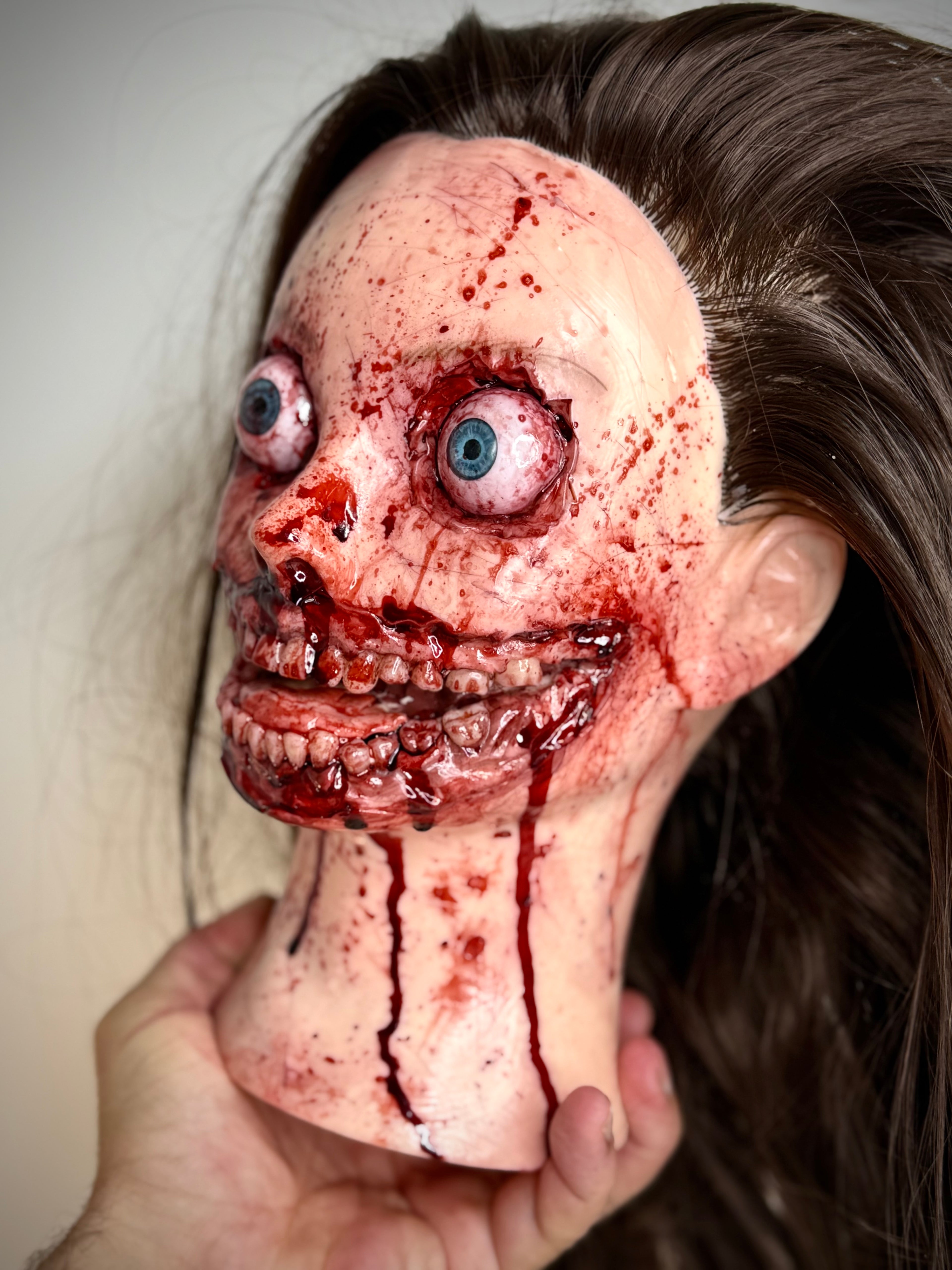 Modified Mannequin Head – Horror Sculpture – Weird Handmade Polymer Clay Oddity