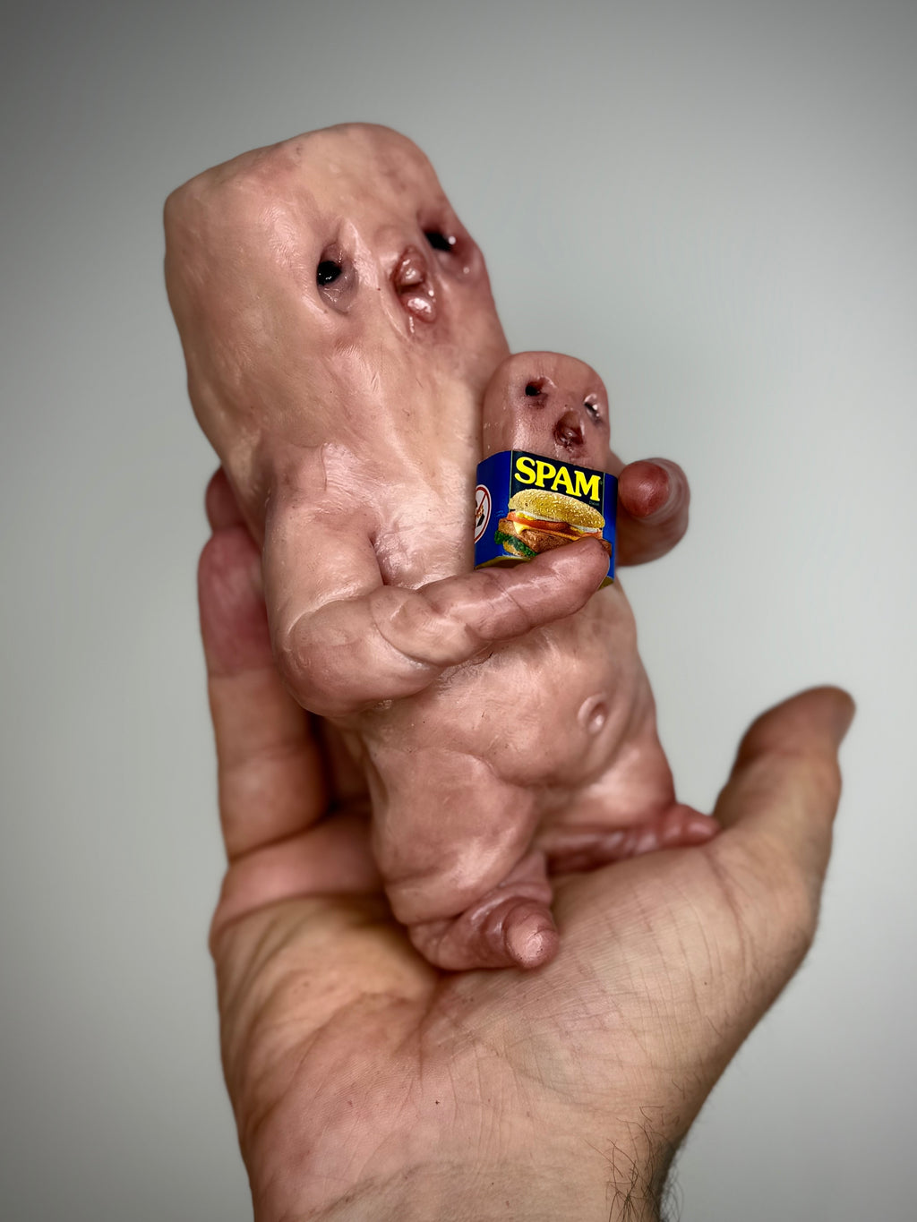 Spam Disturbie – Grotesque Creature Sculpture – Weird Handmade Polymer Clay Oddity