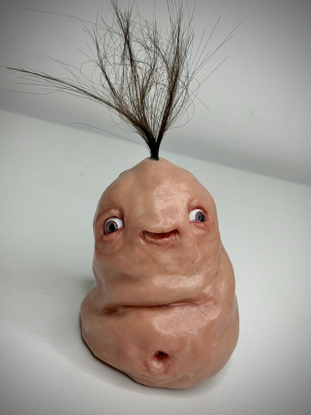 Tufty – Handmade Polymer Clay Creature Sculpture – Weird Oddity Art