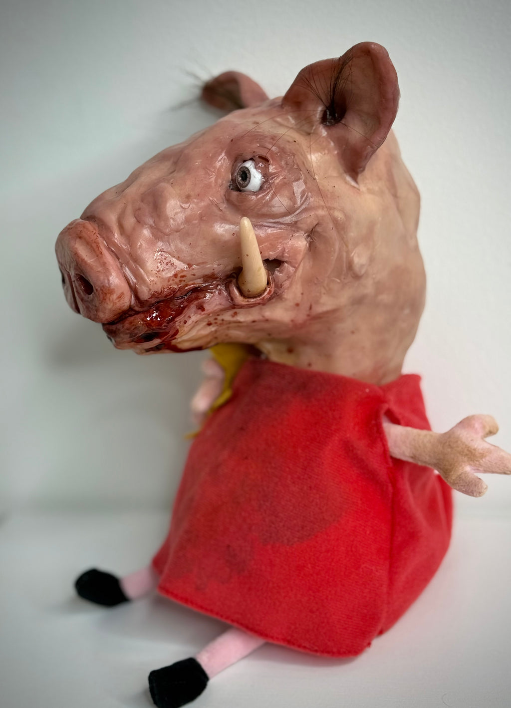 Mutant Pig Plush – Handmade Horror Sculpture