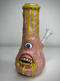 Glowing That’s Vile Bong – Glow in the Dark Horror Bong Sculpture – Weird Handmade Polymer Clay Oddity