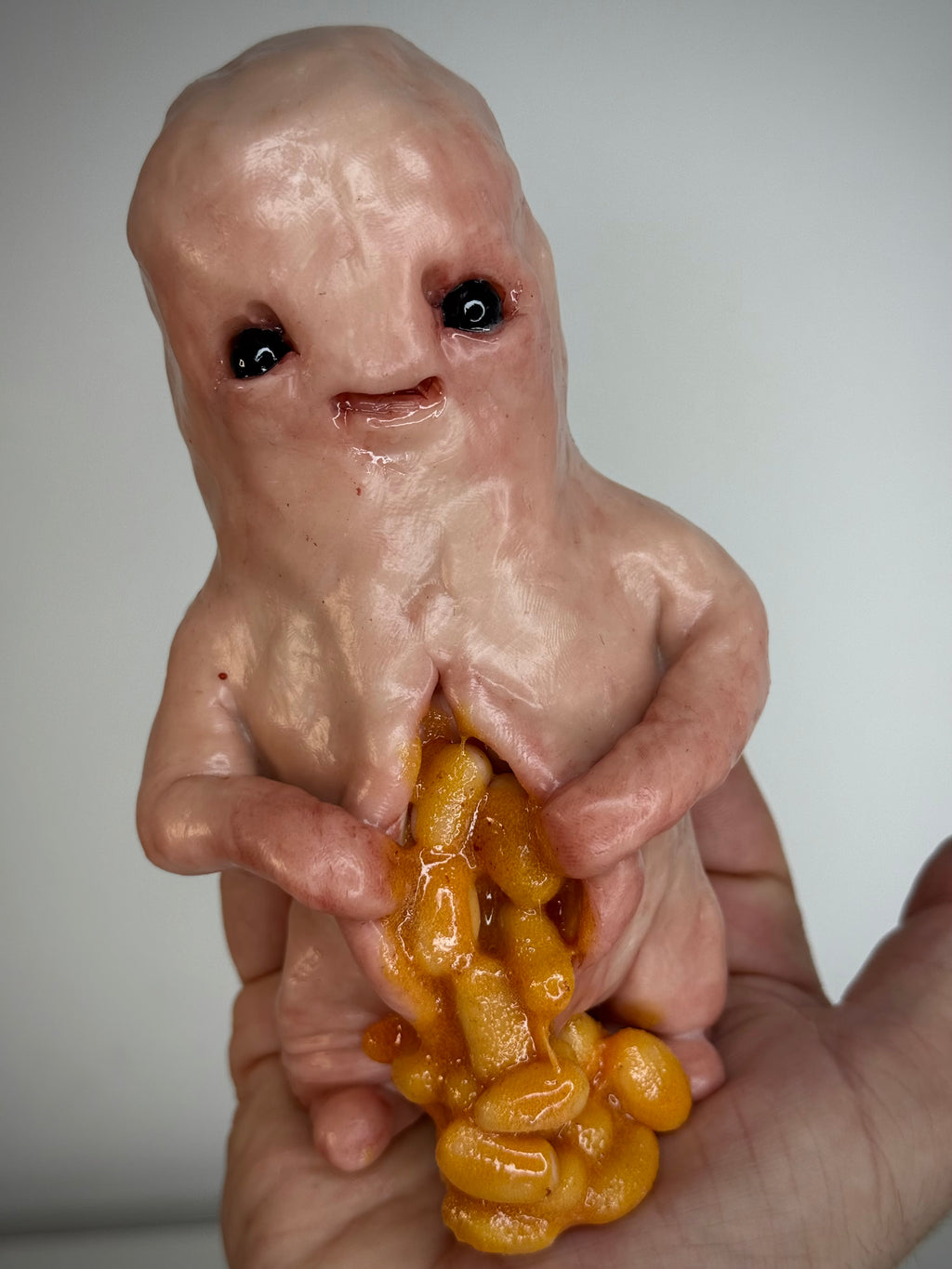 Beans? Disturbie – Grotesque Creature Sculpture – Weird Handmade Polymer Clay Oddity