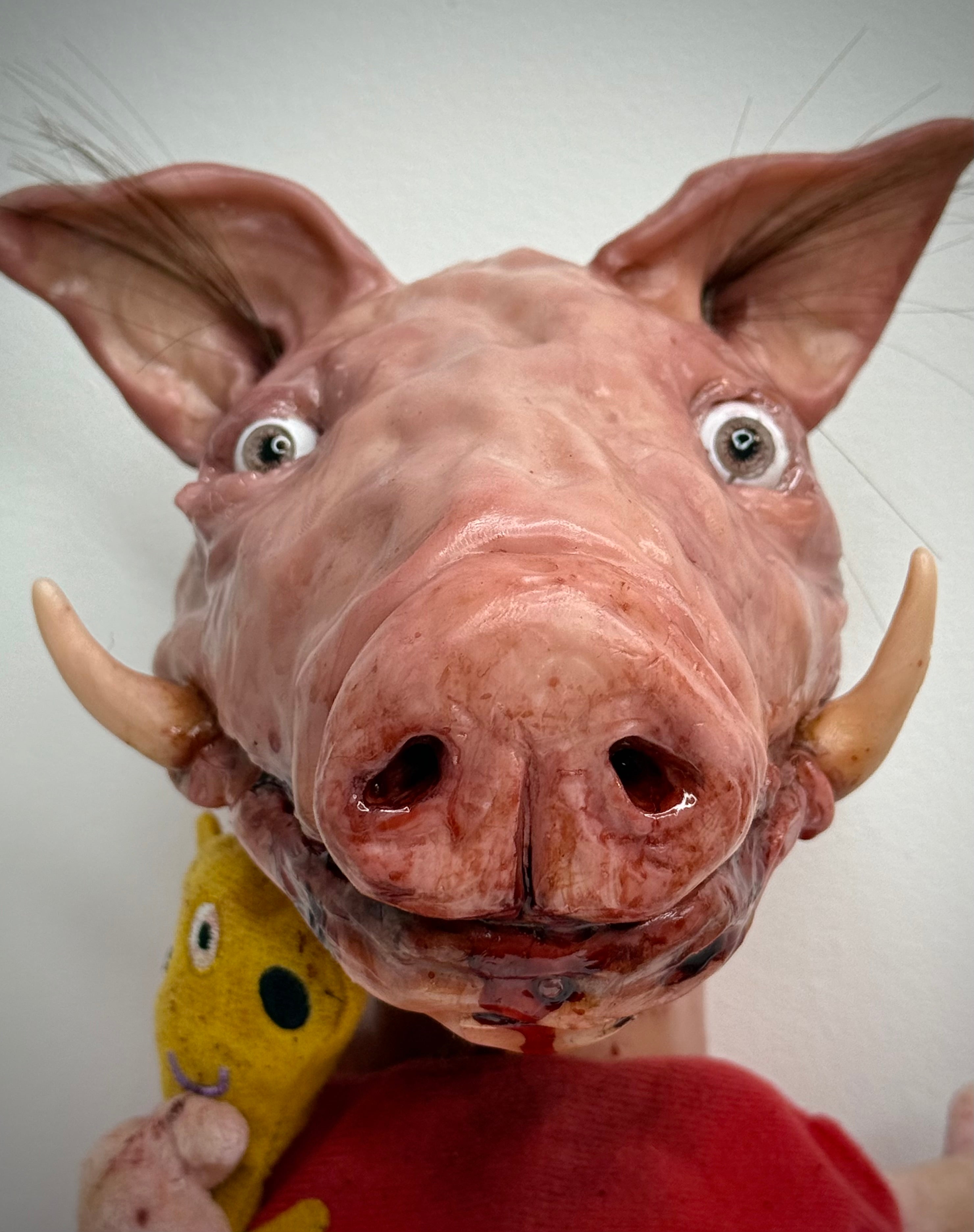 Mutant Pig Plush – Handmade Horror Sculpture