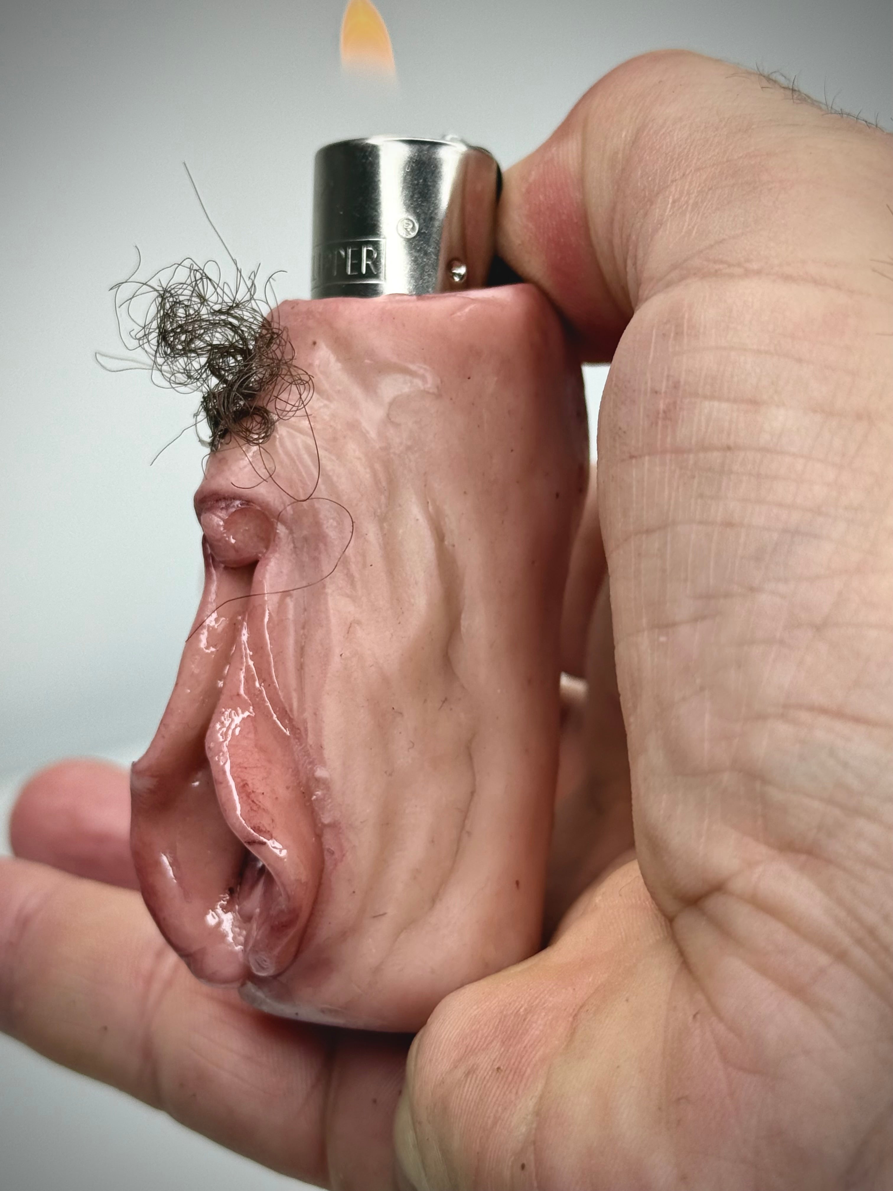 Handmade Grotesque Vagina Lighter Case – Clipper Sleeve – Horror Oddity Art
