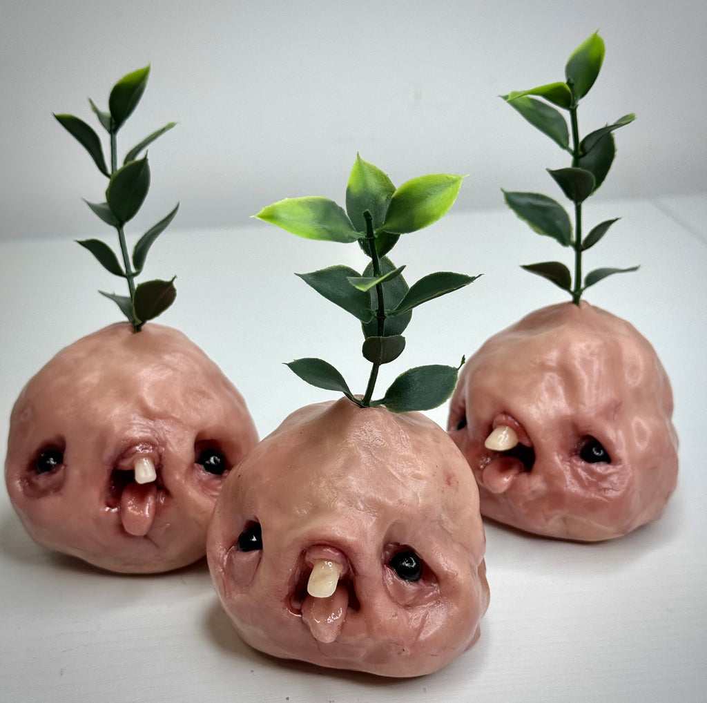 Sprout Nugget – Weird Handmade Polymer Clay Creature Sculpture – Creepy Plant Oddity
