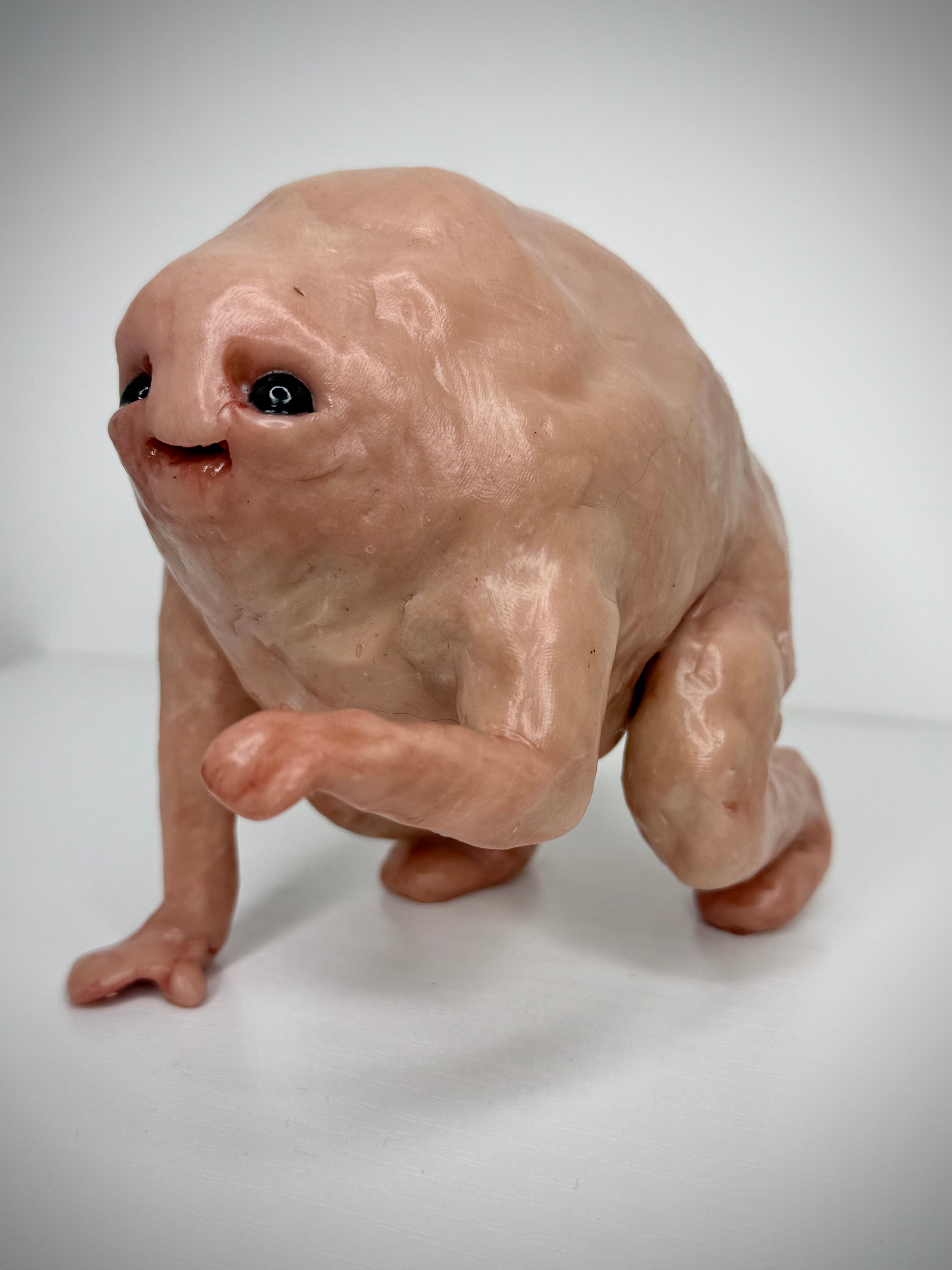 Hunchback Disturbie – Handmade Polymer Clay Creature Sculpture – Creepy Cute Art Collectible