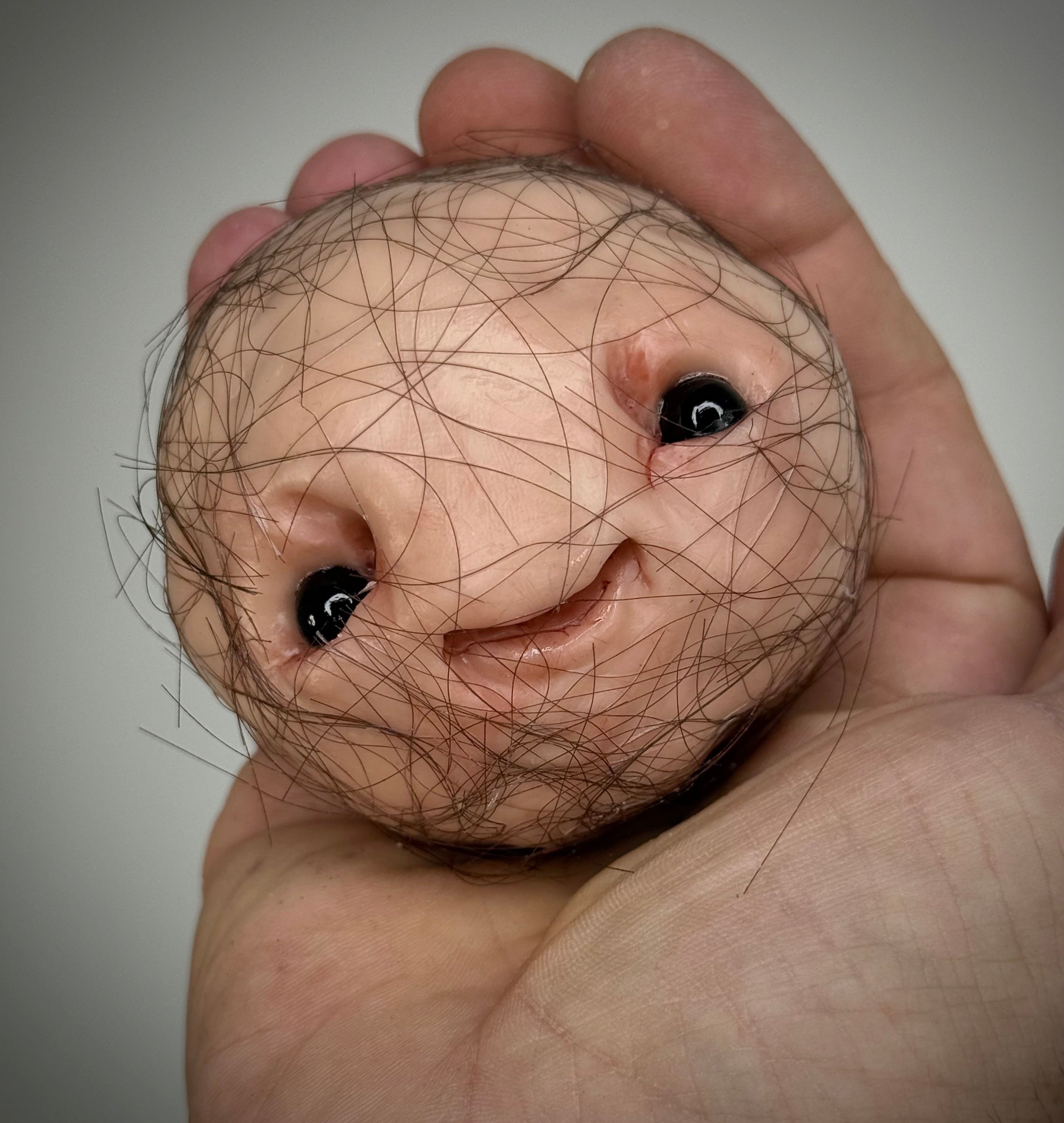 Hair Ball – Handmade Polymer Clay Creature Sculpture – Weird Horror Art Collectible
