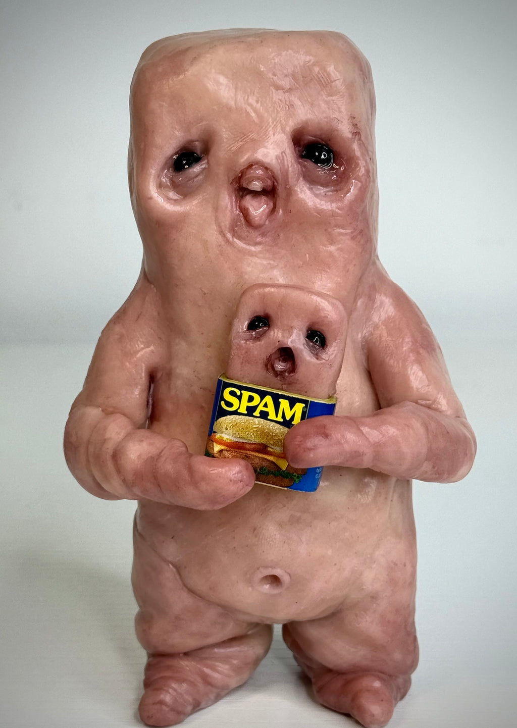 Spam Disturbie – Grotesque Creature Sculpture – Weird Handmade Polymer Clay Oddity