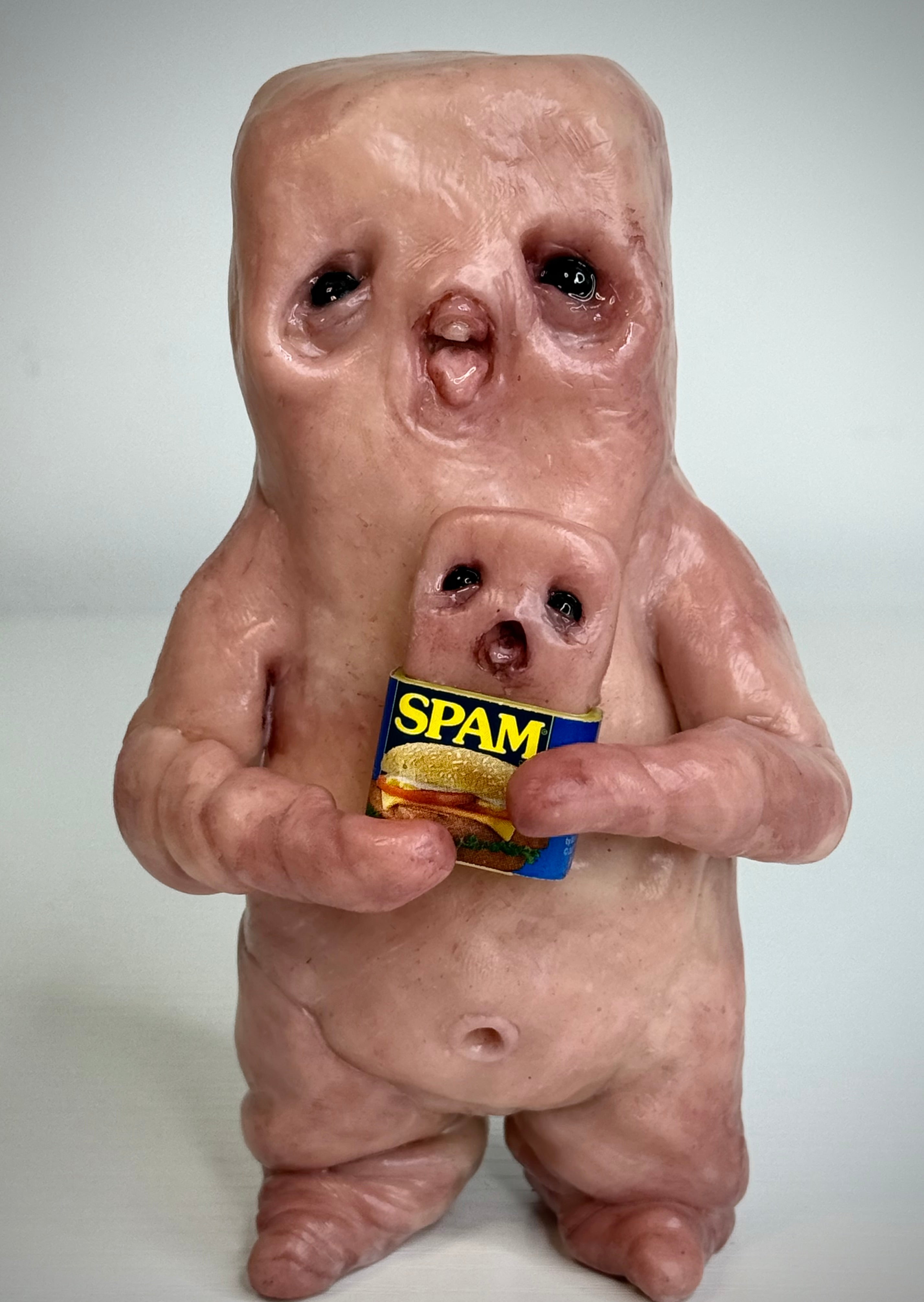 Spam Disturbie – Grotesque Creature Sculpture – Weird Handmade Polymer Clay Oddity
