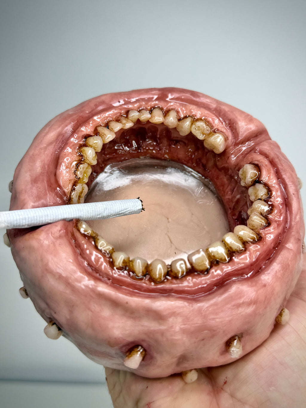 Rotten Mouth Ashtray – Grotesque Teeth Ashtray – Weird Handmade Polymer Clay Horror Decor