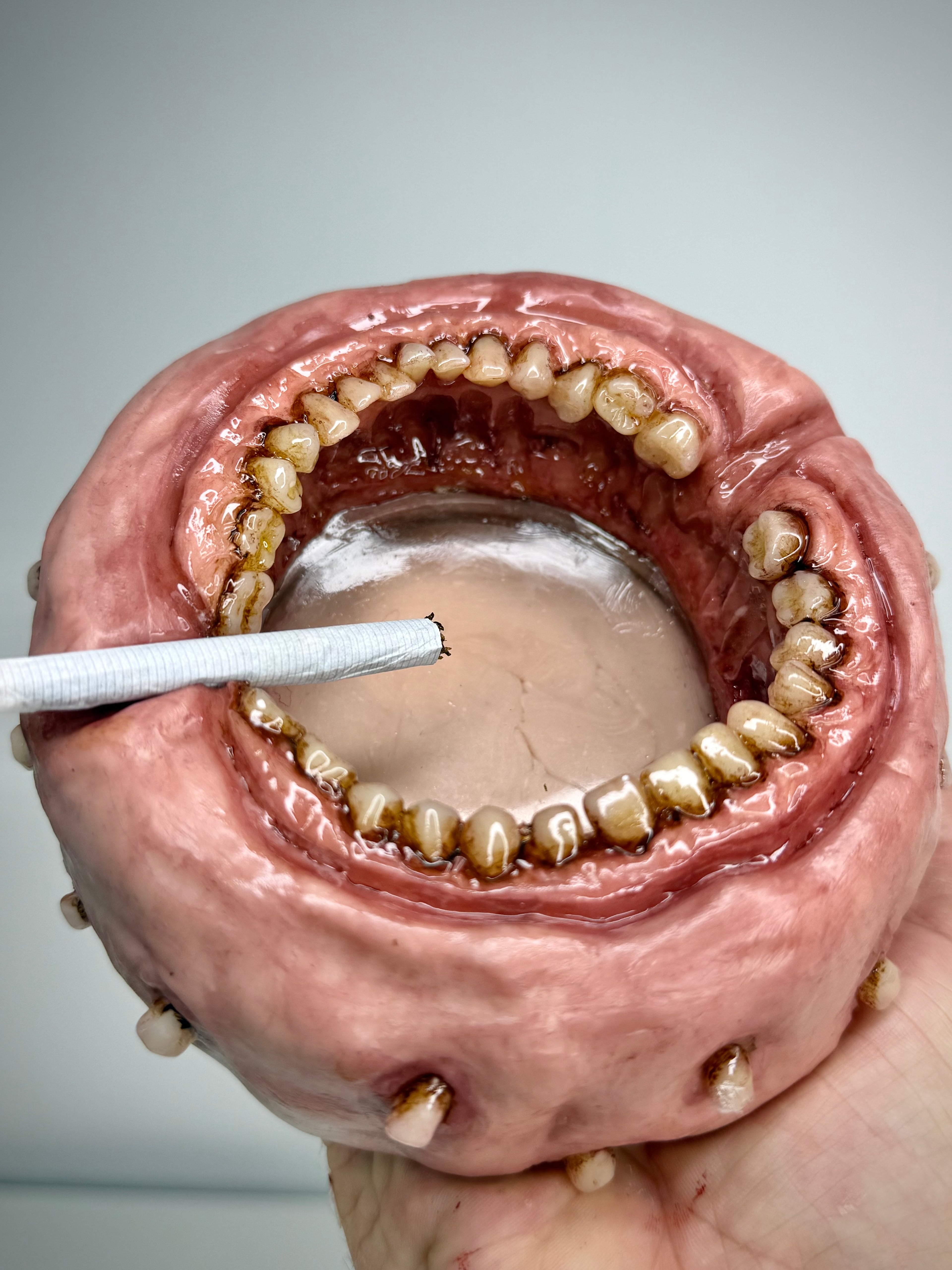 Rotten Mouth Ashtray – Grotesque Teeth Ashtray – Weird Handmade Polymer Clay Horror Decor