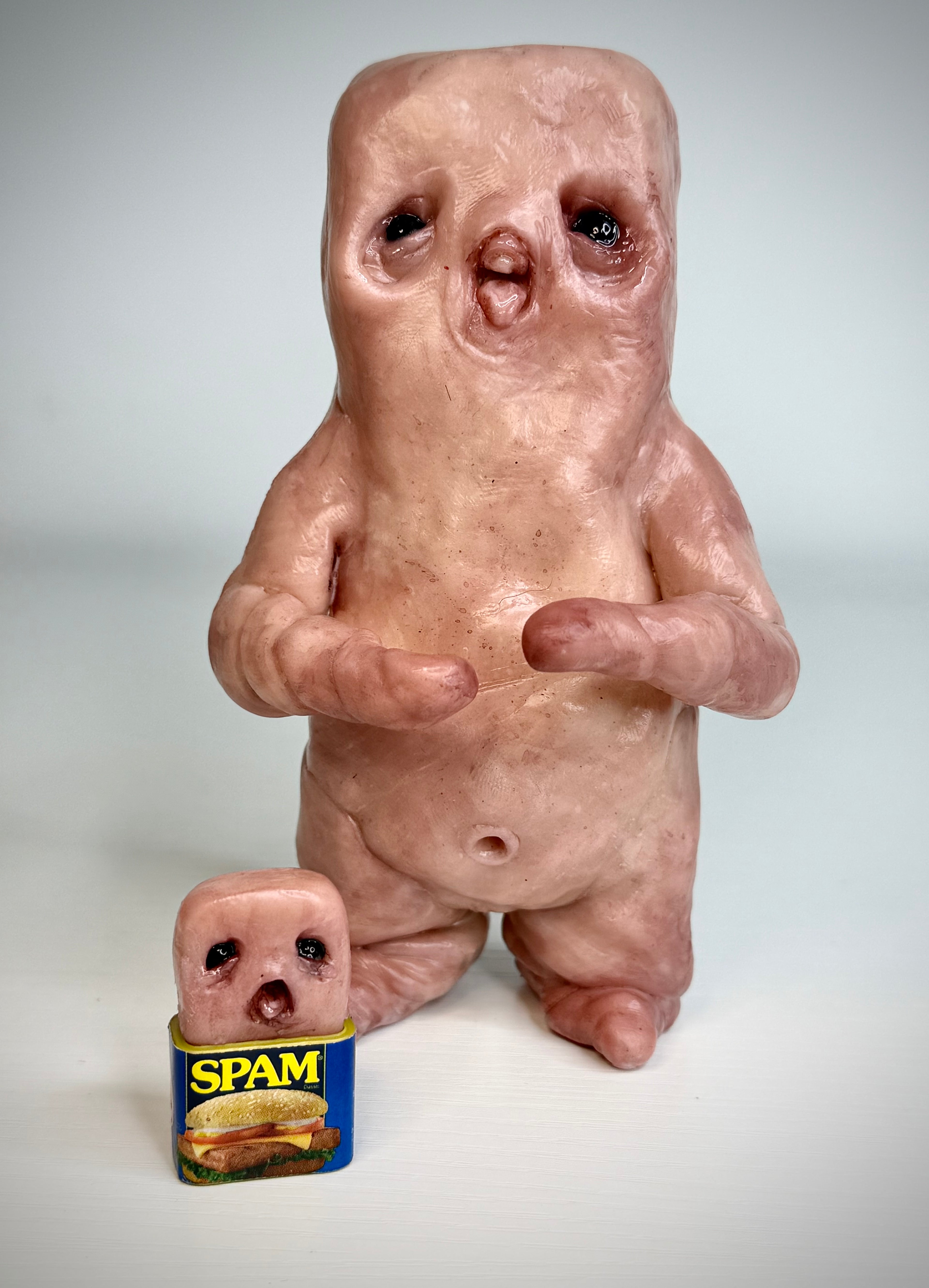 Spam Disturbie – Grotesque Creature Sculpture – Weird Handmade Polymer Clay Oddity