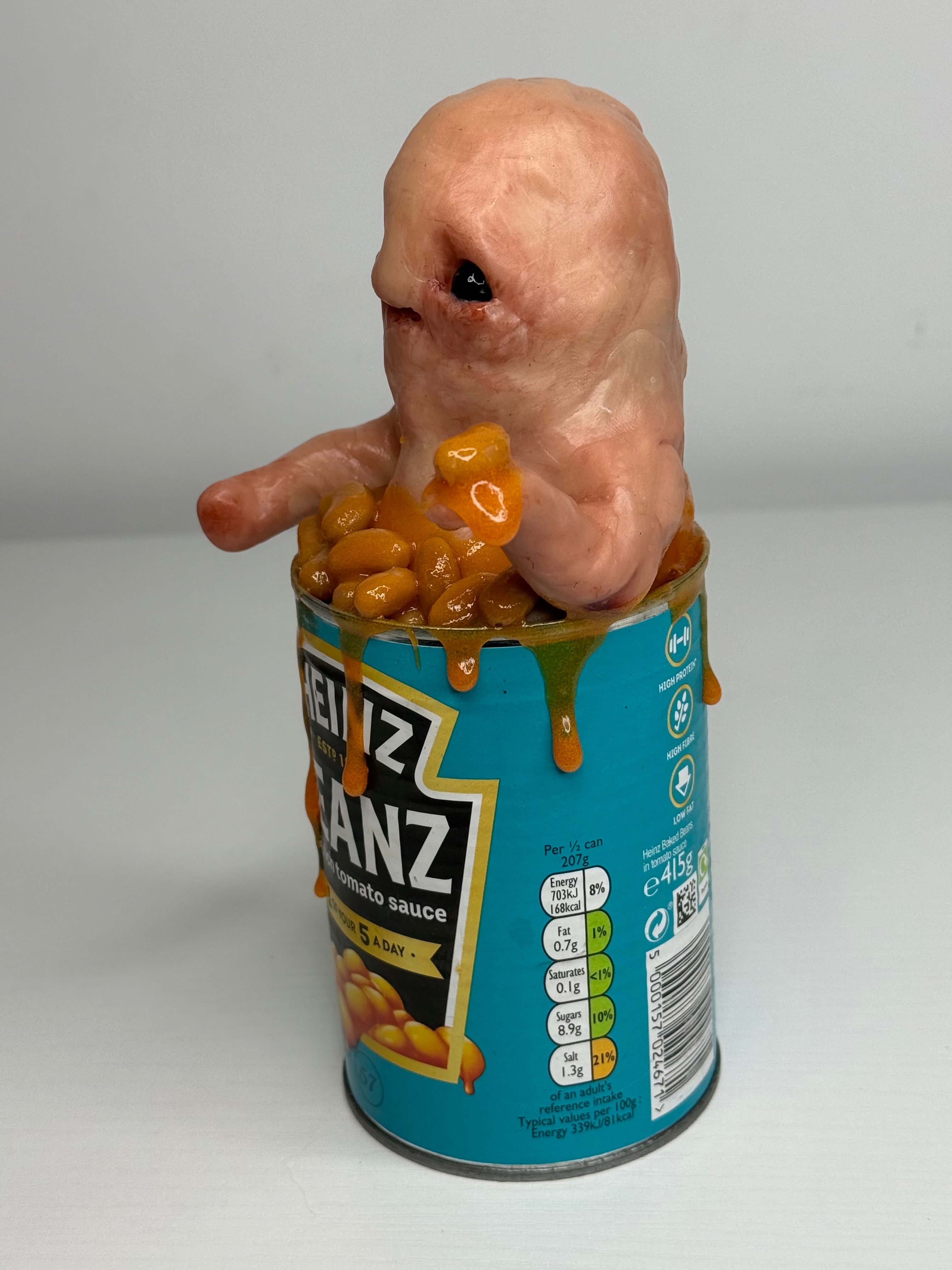 Bathing Beanz Disturbie – Bean Bath Creature Sculpture – Weird Handmade Polymer Clay Oddity