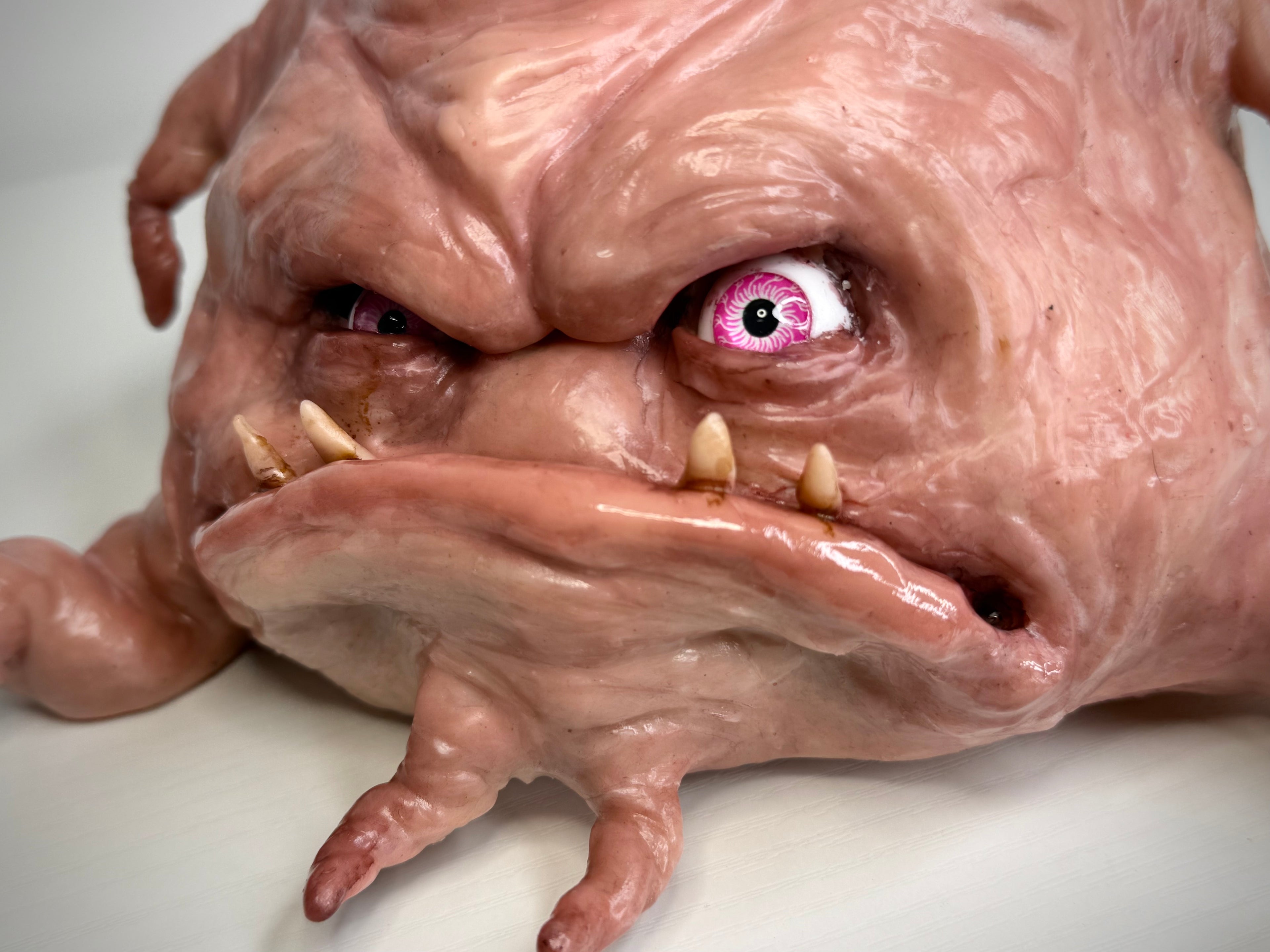 Krang-Inspired Brain Creature – Grotesque Monster Sculpture – Weird Handmade Polymer Clay Oddi