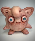 Pokémon Inspired Jigglypiff Sculpture – Grotesque Handmade Polymer Clay Oddity – Weird Fan Art Collectible