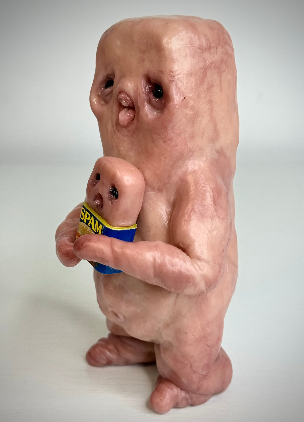 Spam Disturbie – Grotesque Creature Sculpture – Weird Handmade Polymer Clay Oddity