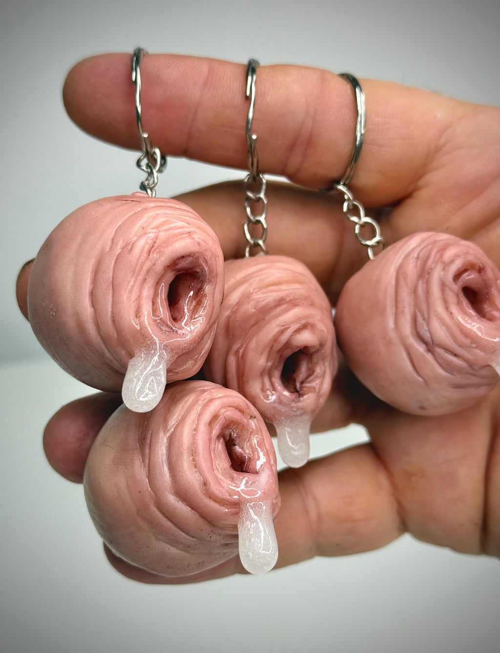 Dripping Foreskin Keychain – Grotesque Handmade Oddity Keyring