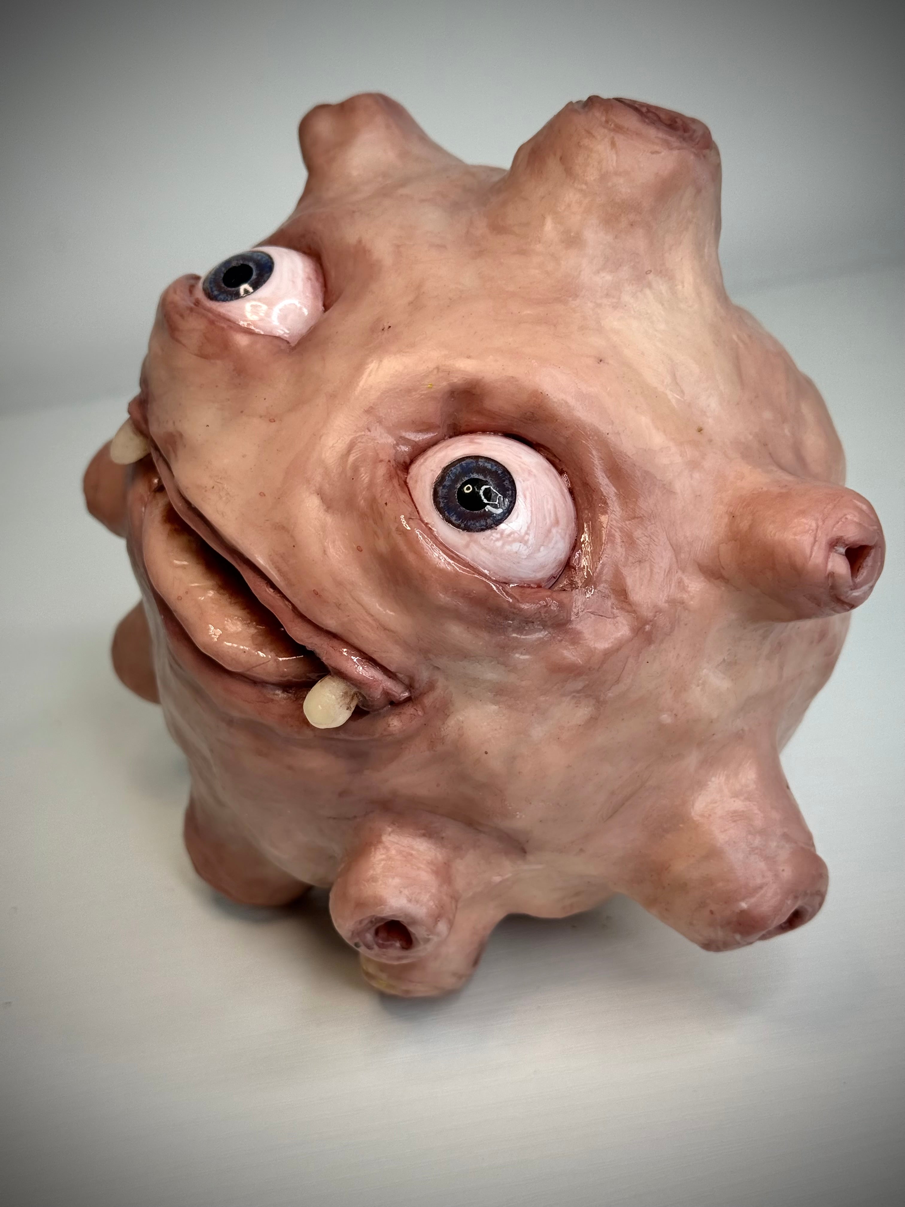 Koffing Inspired Sculpture – Grotesque Creature Art – Weird Handmade Polymer Clay Oddity