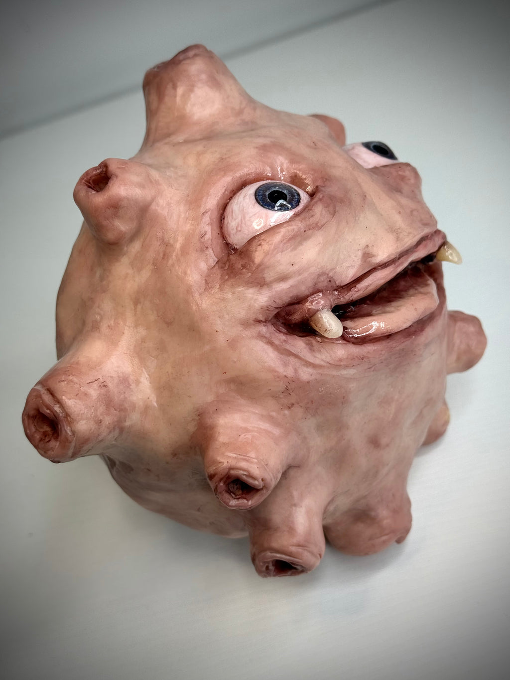 Koffing Inspired Sculpture – Grotesque Creature Art – Weird Handmade Polymer Clay Oddity