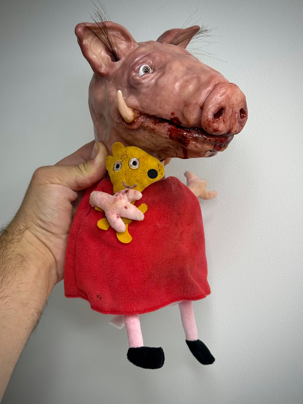 Mutant Pig Plush – Handmade Horror Sculpture