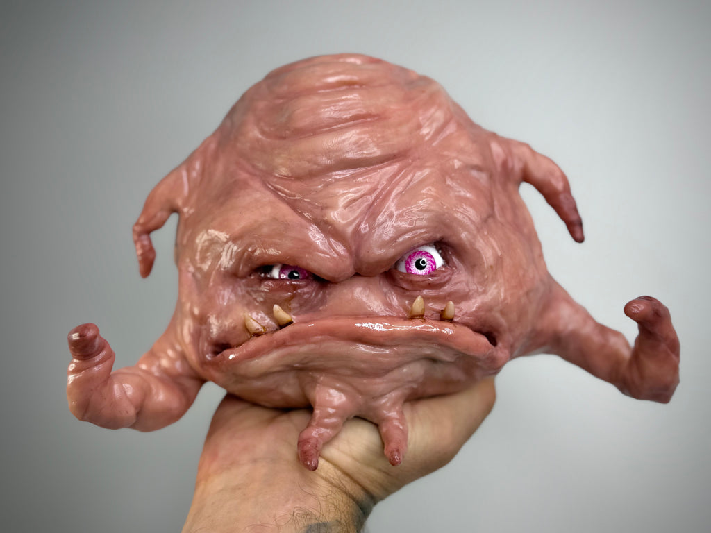 Krang-Inspired Brain Creature – Grotesque Monster Sculpture – Weird Handmade Polymer Clay Oddi