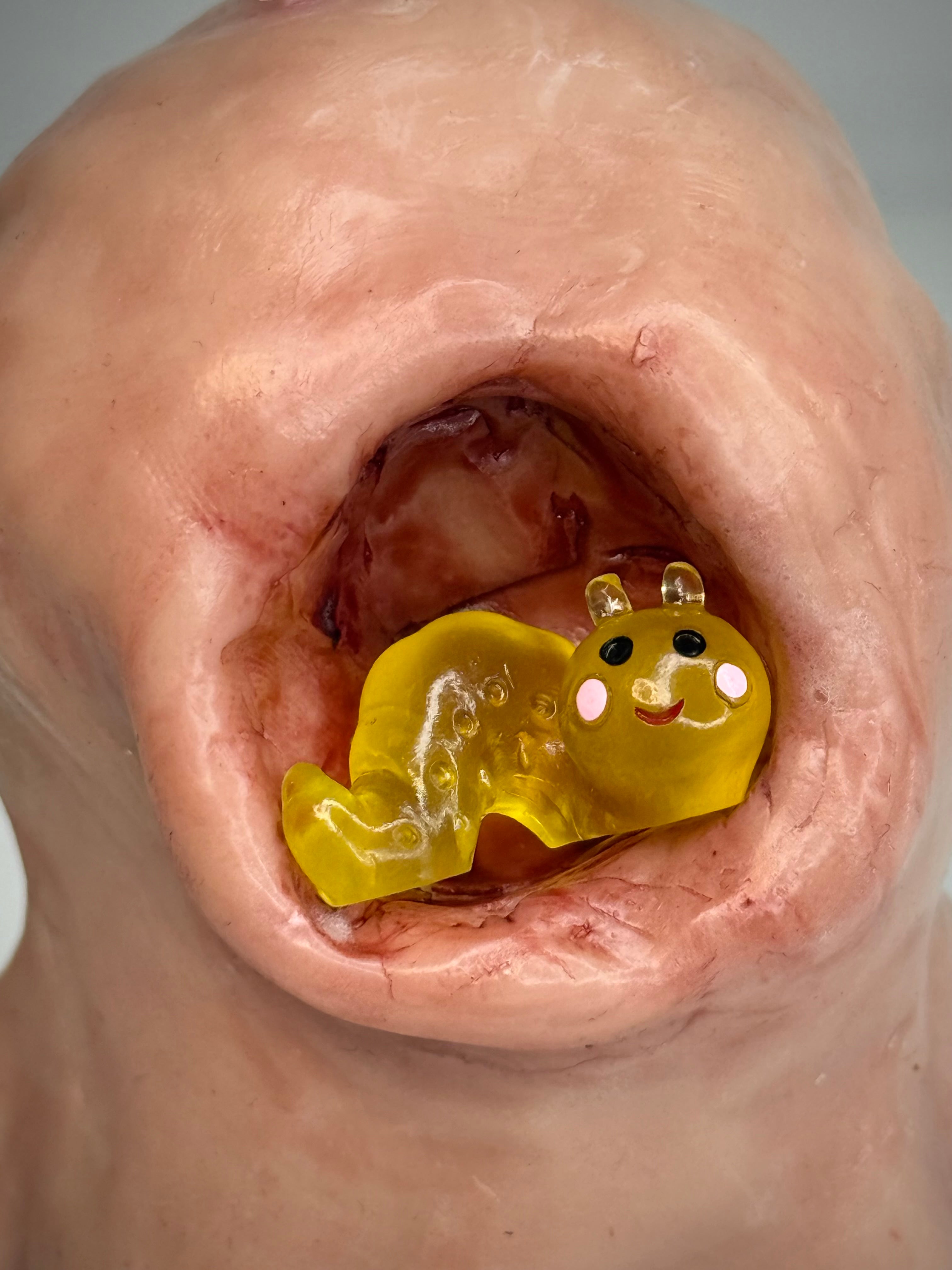 Worm Friends Disturbie – Grotesque Creature Sculpture – Weird Handmade Polymer Clay Oddity￼