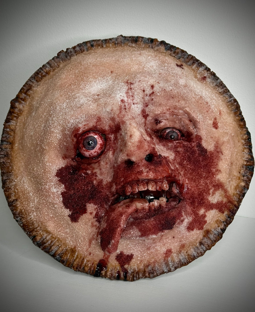 Horror Pie – Handmade Polymer Clay Horror Sculpture – Creepy Art Collectible