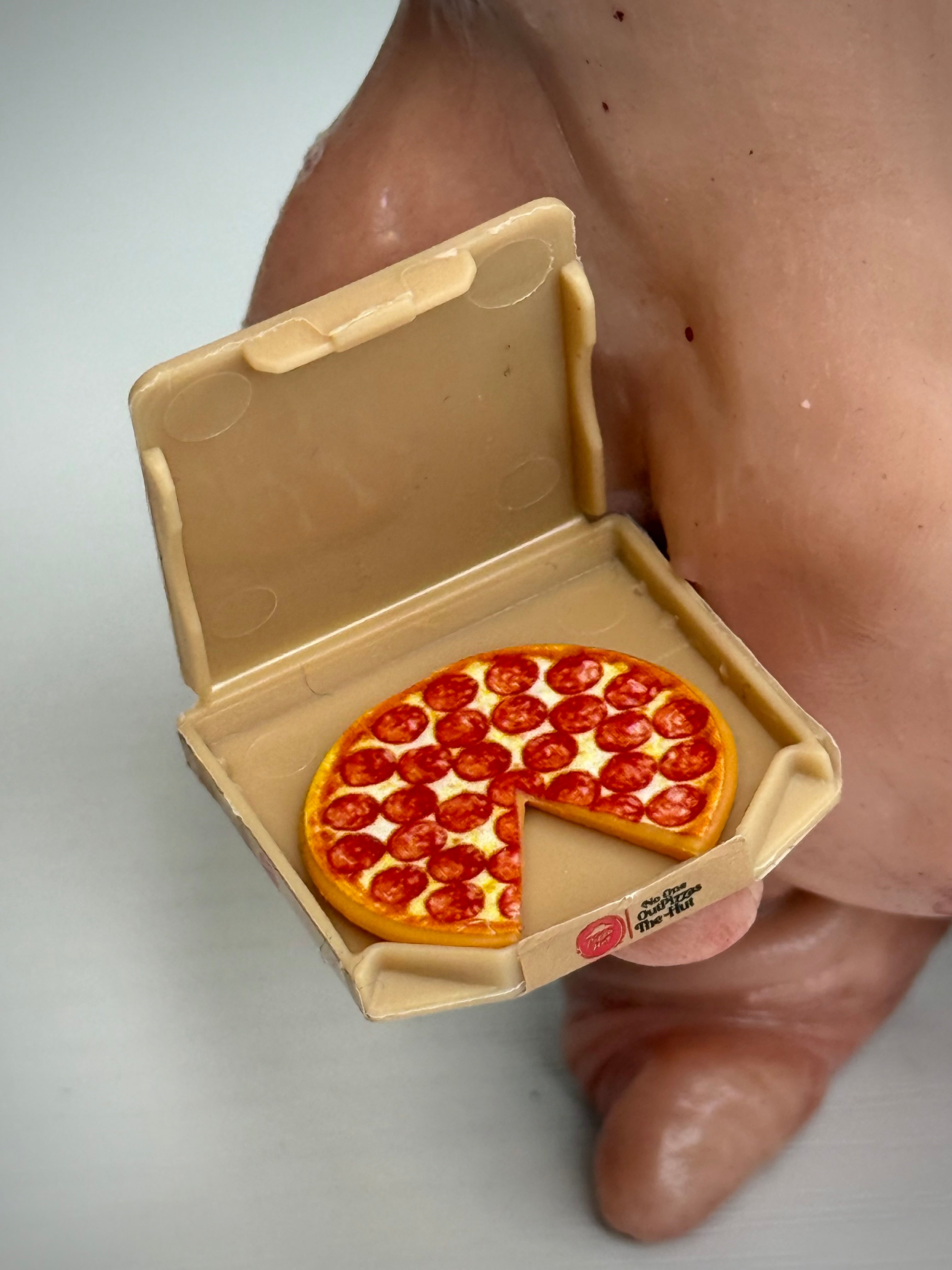Pizza Disturbie – Two Headed Creature Sculpture – Weird Handmade Polymer Clay Oddity
