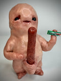 Pepperami Disturbie – Grotesque Creature Sculpture – Weird Handmade Polymer Clay Oddity