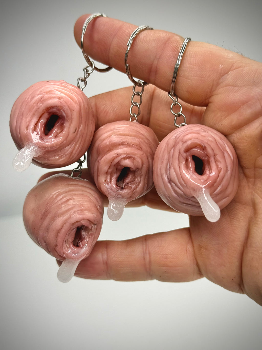 Dripping Foreskin Keychain – Grotesque Handmade Oddity Keyring