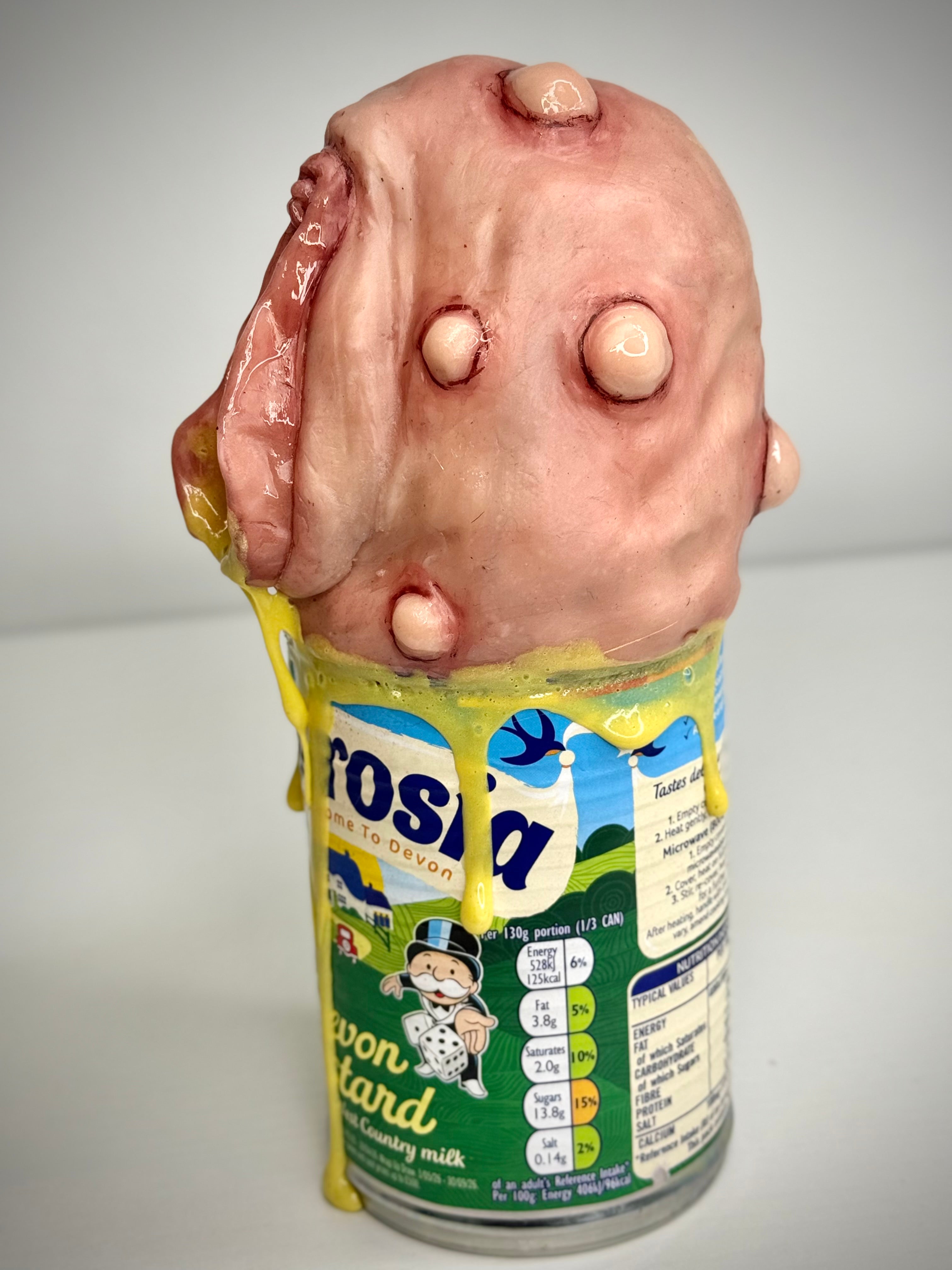 Creamy Custard – Grotesque Custard Can Sculpture – Weird Handmade Polymer Clay Oddity
