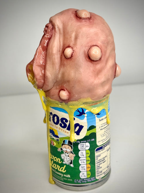 Creamy Custard – Grotesque Custard Can Sculpture – Weird Handmade Polymer Clay Oddity