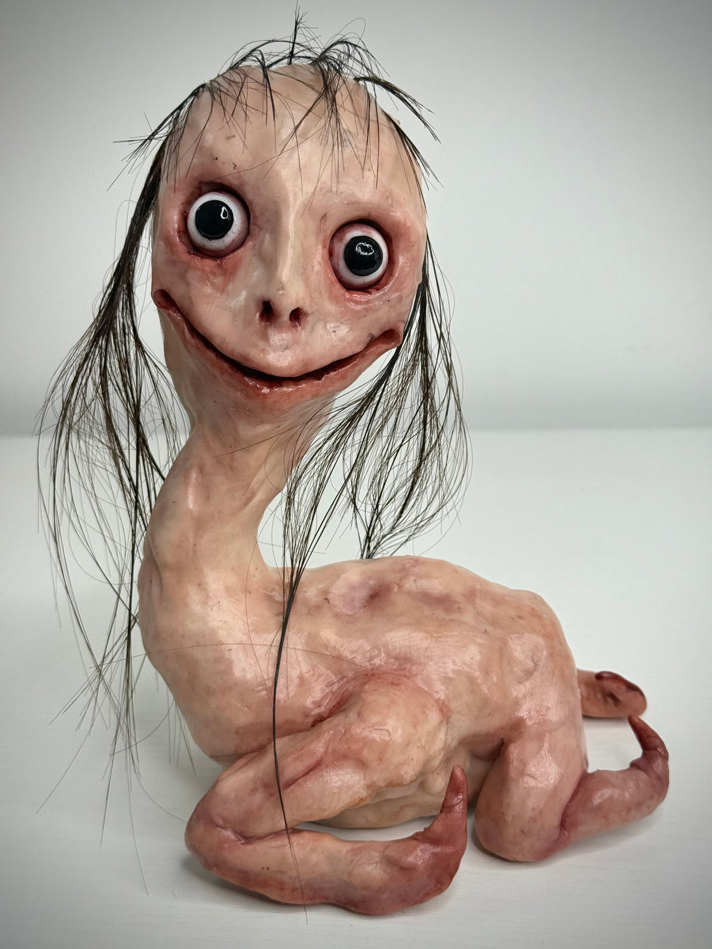 Momo Inspired Bird Creature Sculpture – Weird Handmade Polymer Clay Oddity